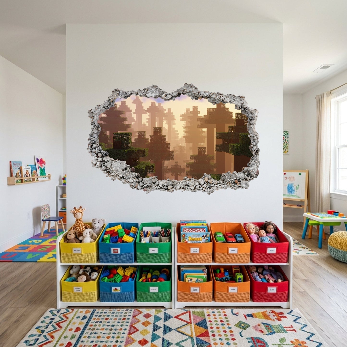 Minecraft Gaming World Playroom Art Decal Vinyl Mural 128