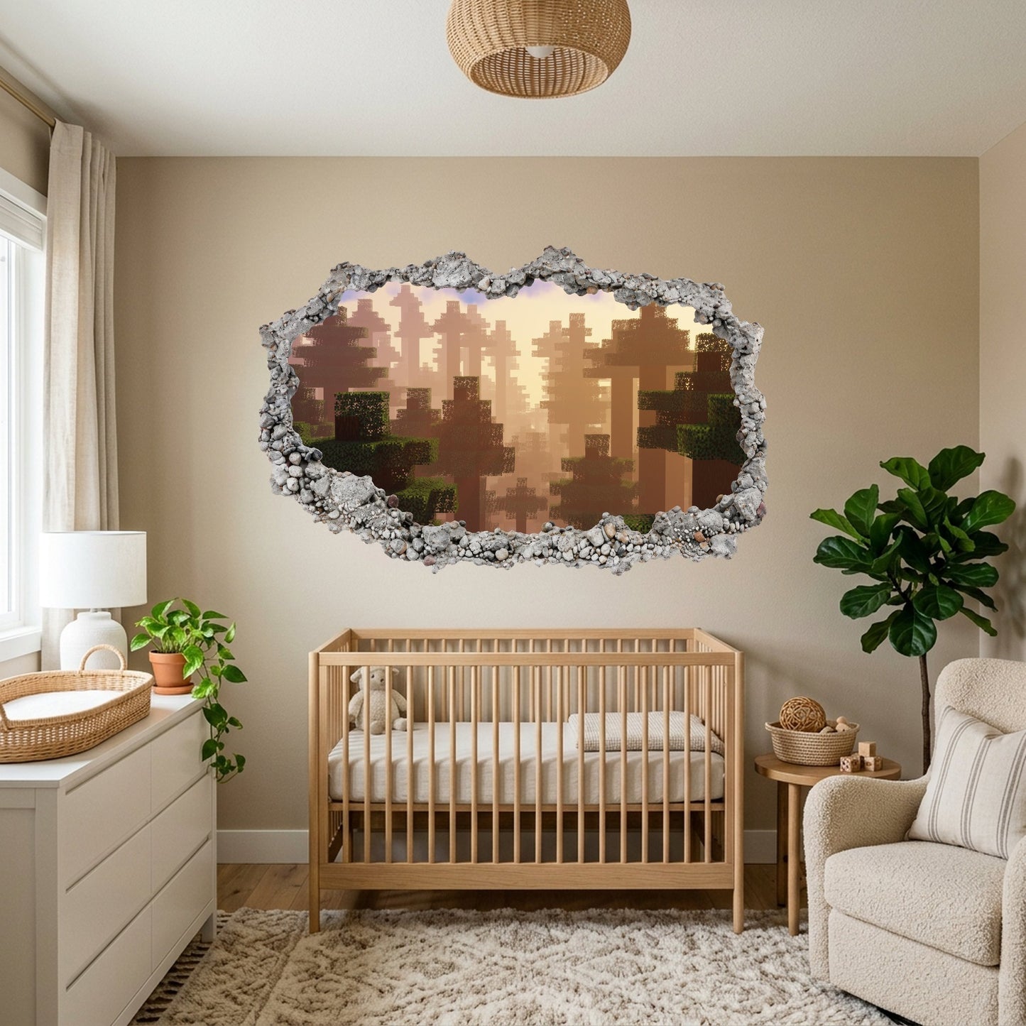 Minecraft Gaming World Playroom Art Decal Vinyl Mural 128