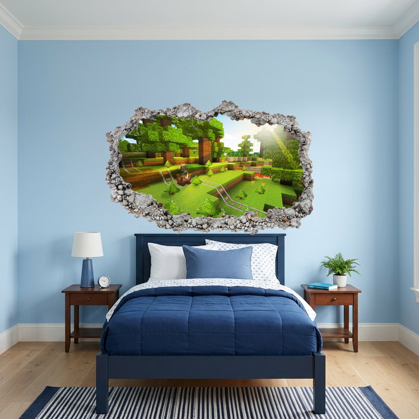 Minecraft Gaming World Smashed Brick Decal Kids Room Decor 125