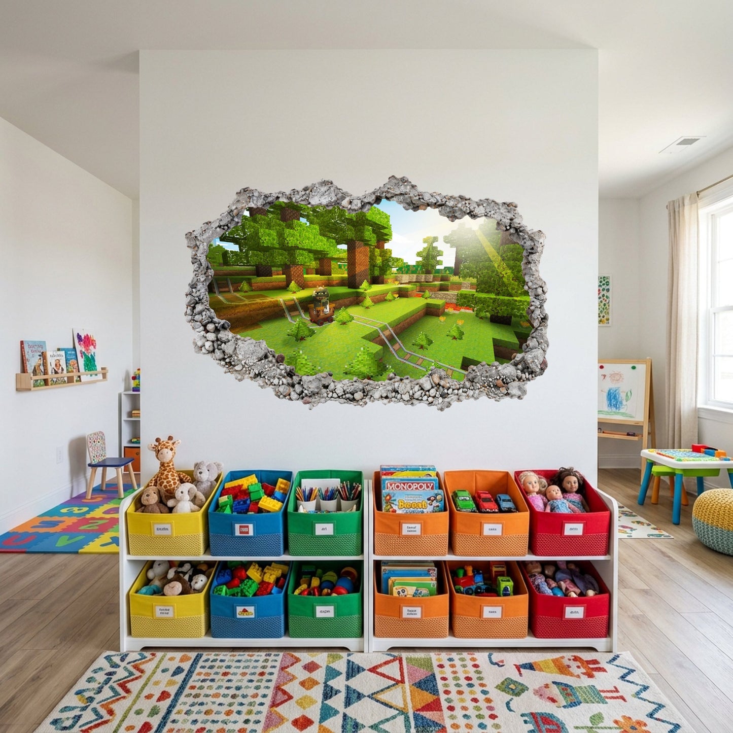 Minecraft Gaming World Smashed Brick Decal Kids Room Decor 125