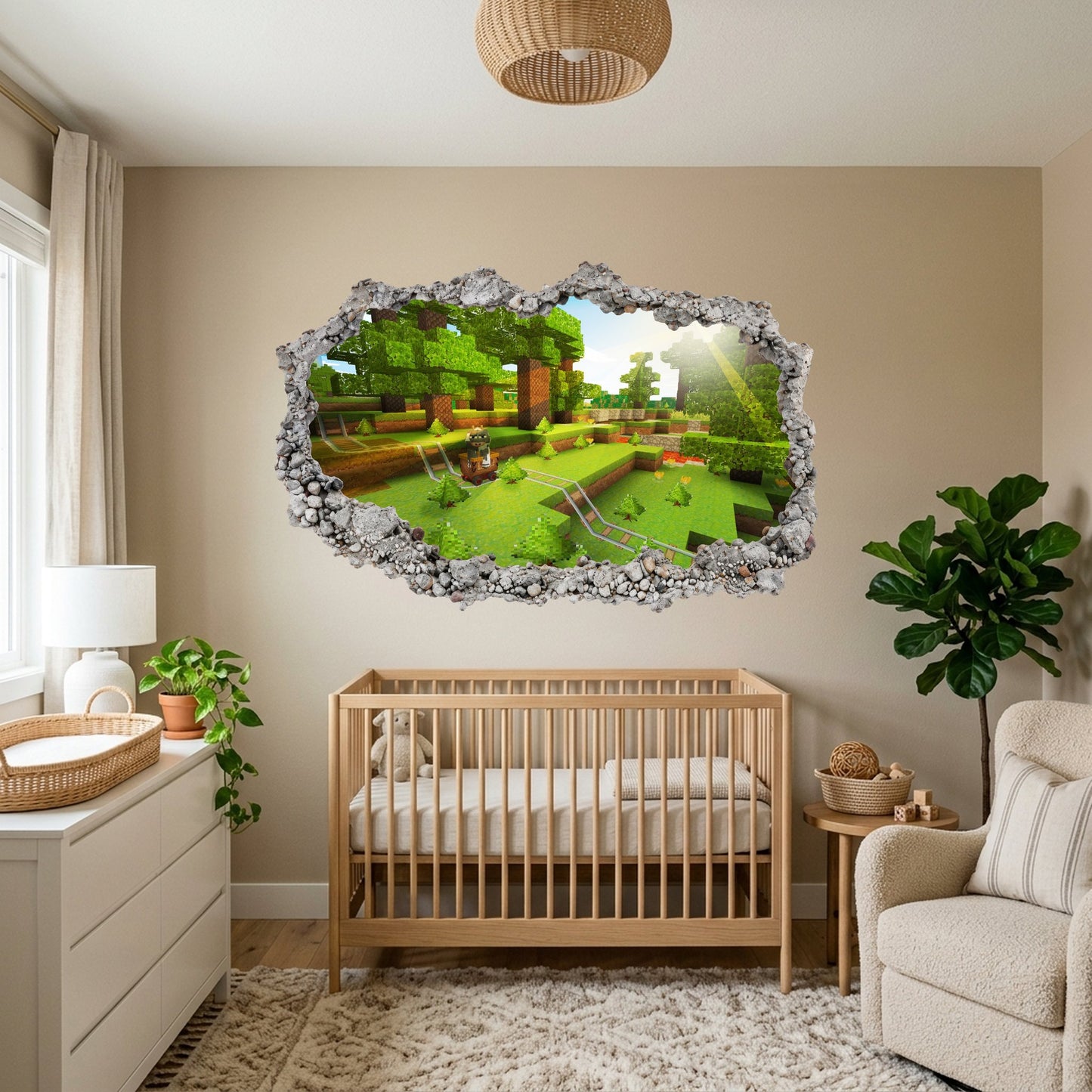 Minecraft Gaming World Smashed Brick Decal Kids Room Decor 125