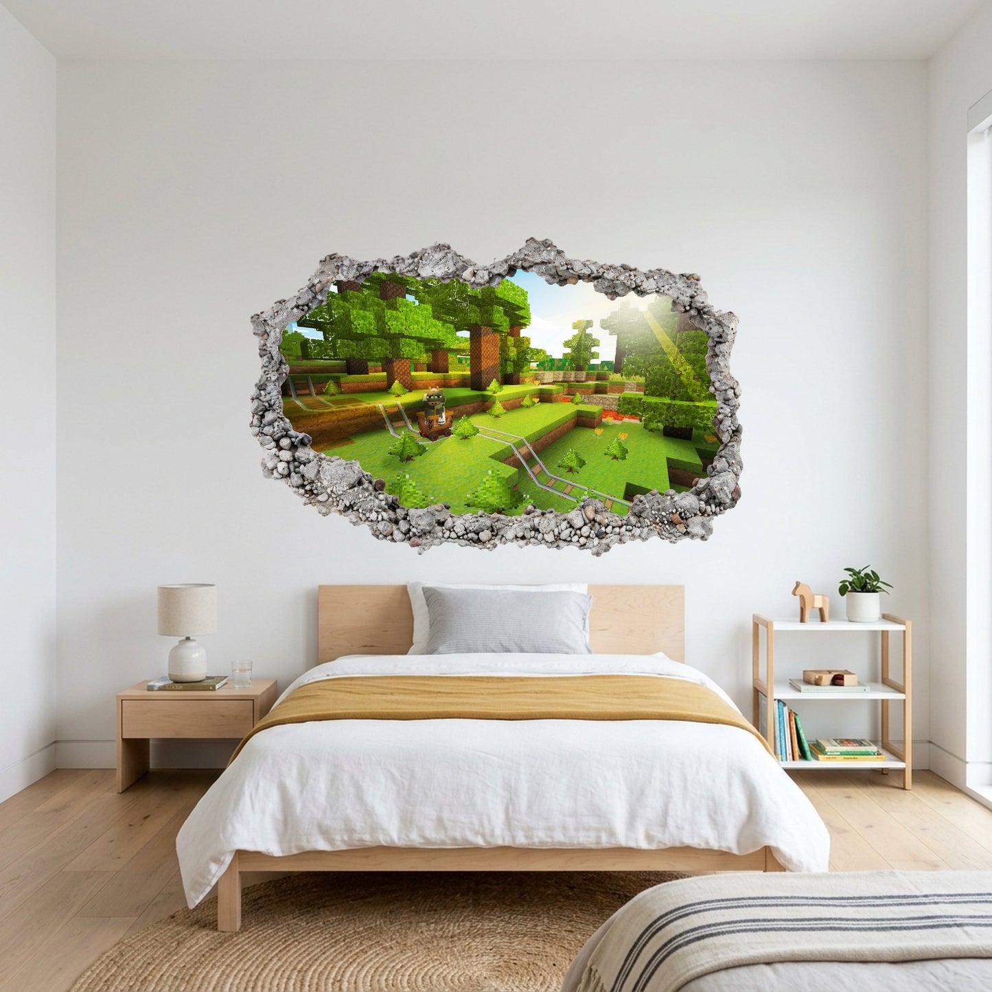Minecraft Gaming World Smashed Brick Decal Kids Room Decor 125