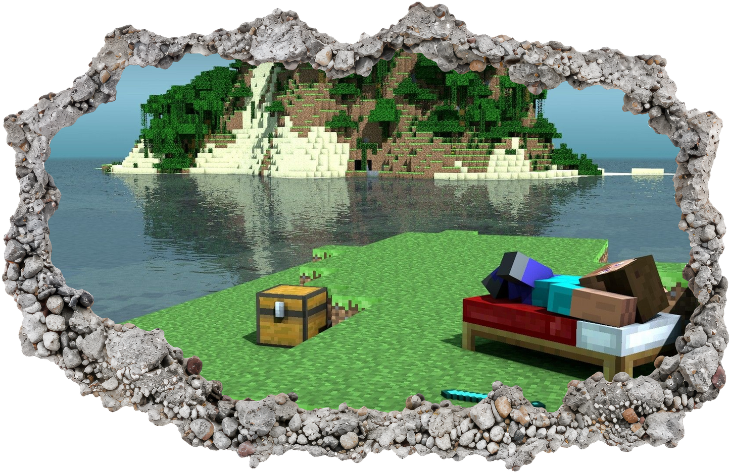 Minecraft Pixel Block World Nursery Wall Art Bedroom Decor 133