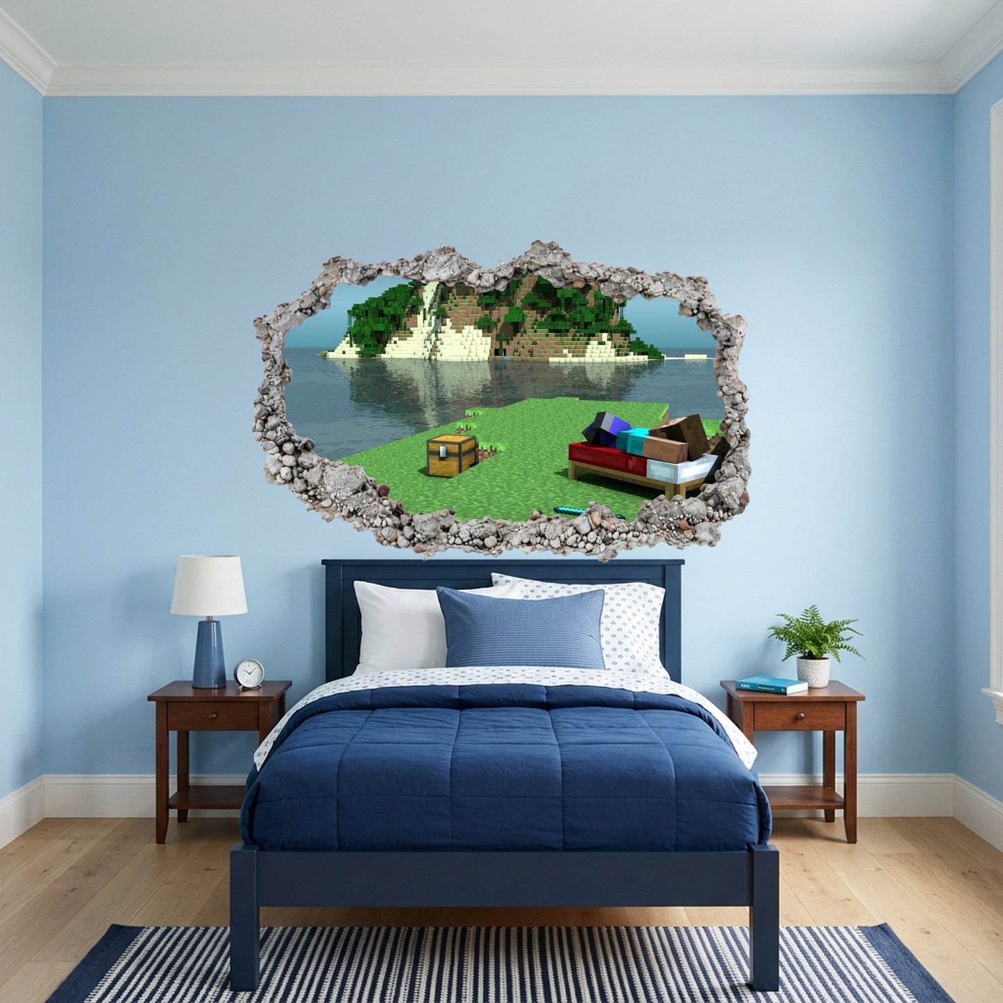 Minecraft Pixel Block World Nursery Wall Art Bedroom Decor 133
