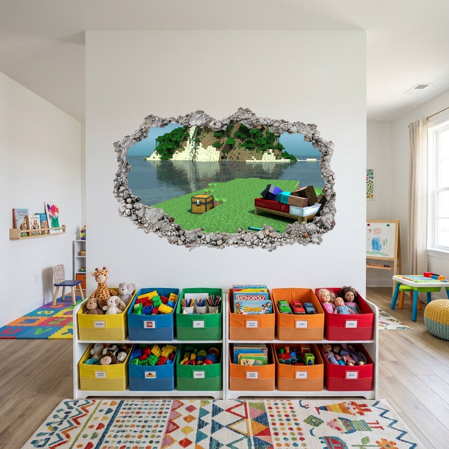Minecraft Pixel Block World Nursery Wall Art Bedroom Decor 133
