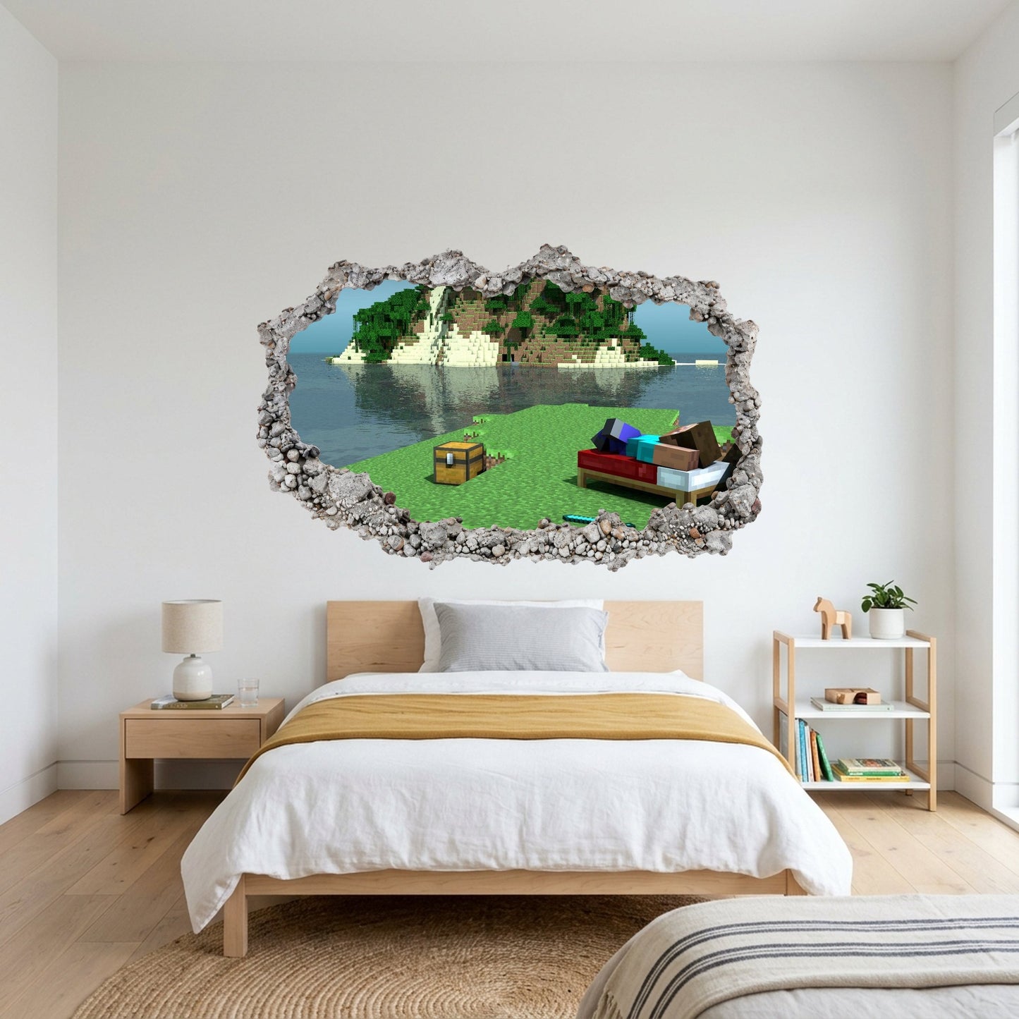 Minecraft Pixel Block World Nursery Wall Art Bedroom Decor 133