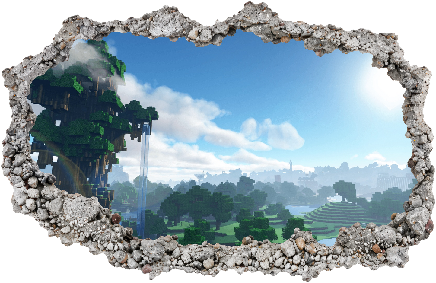 Minecraft Pixel Block World Nursery Wall Art Playroom Art Decal 149