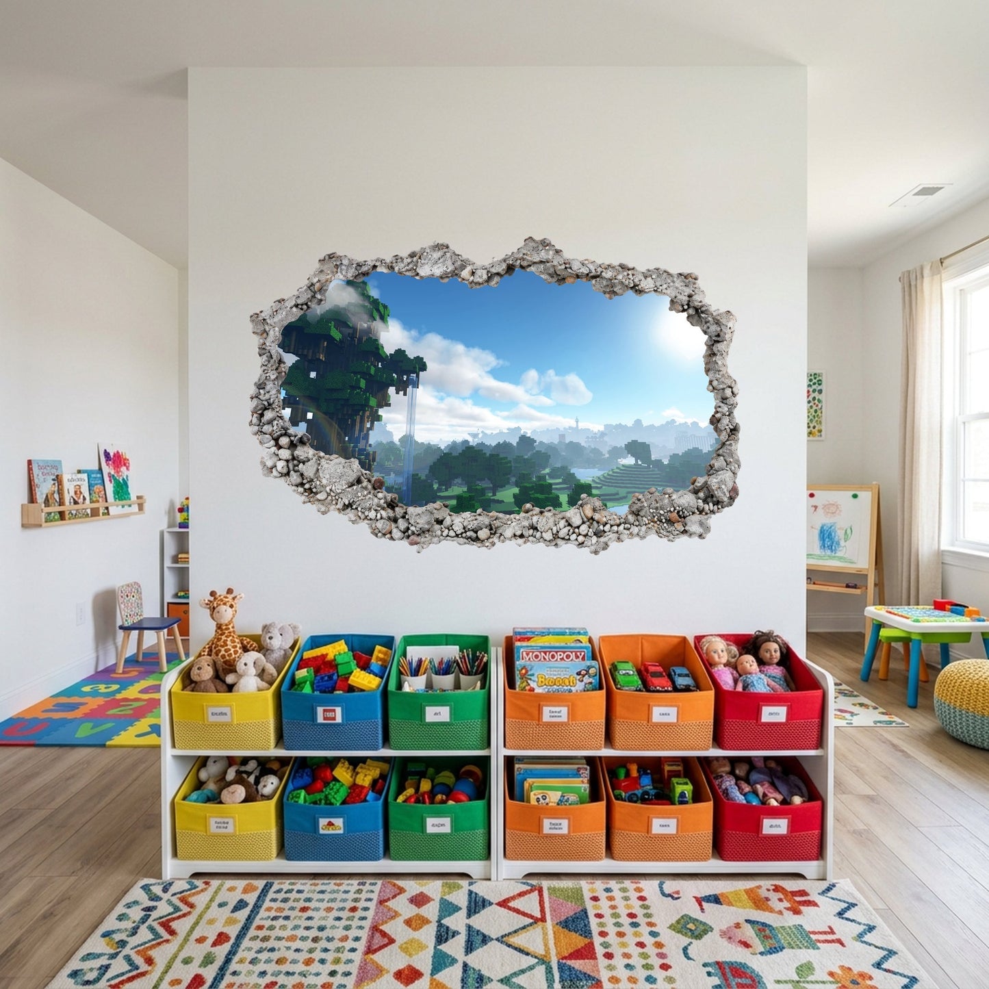 Minecraft Pixel Block World Nursery Wall Art Playroom Art Decal 149