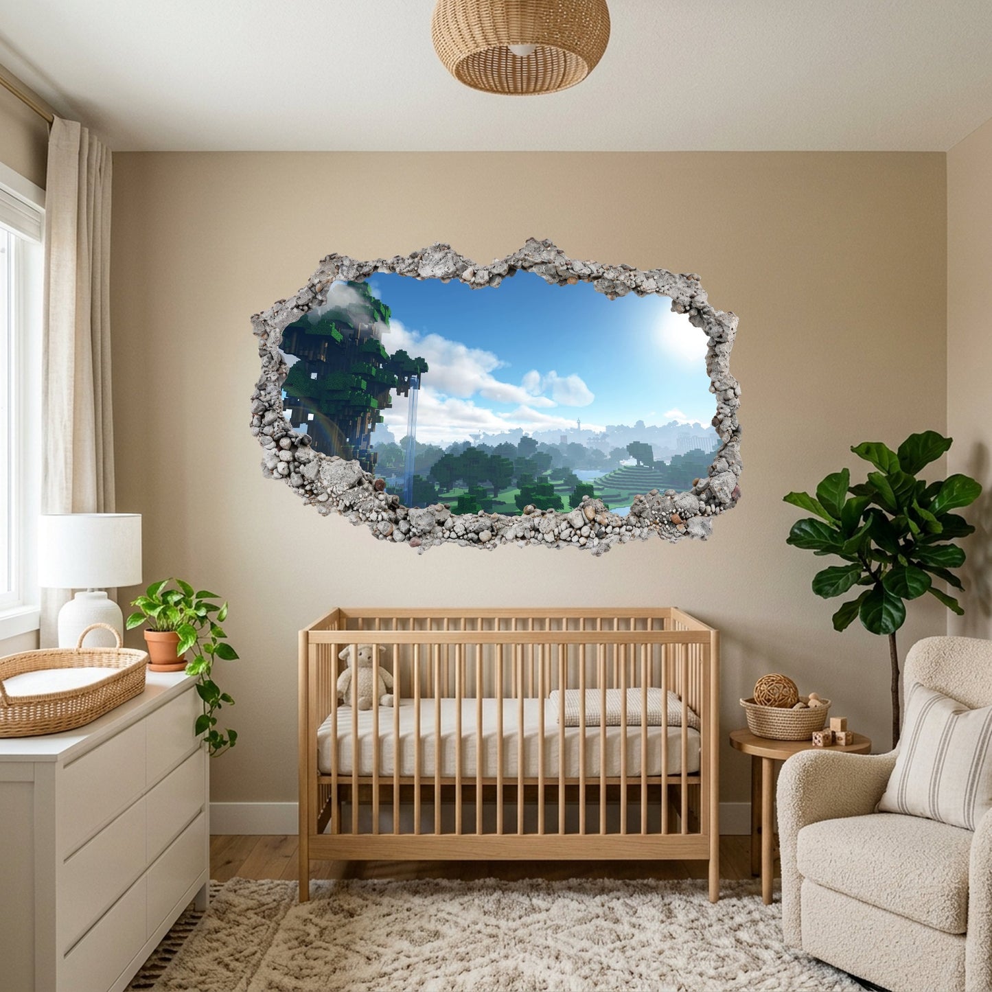 Minecraft Pixel Block World Nursery Wall Art Playroom Art Decal 149