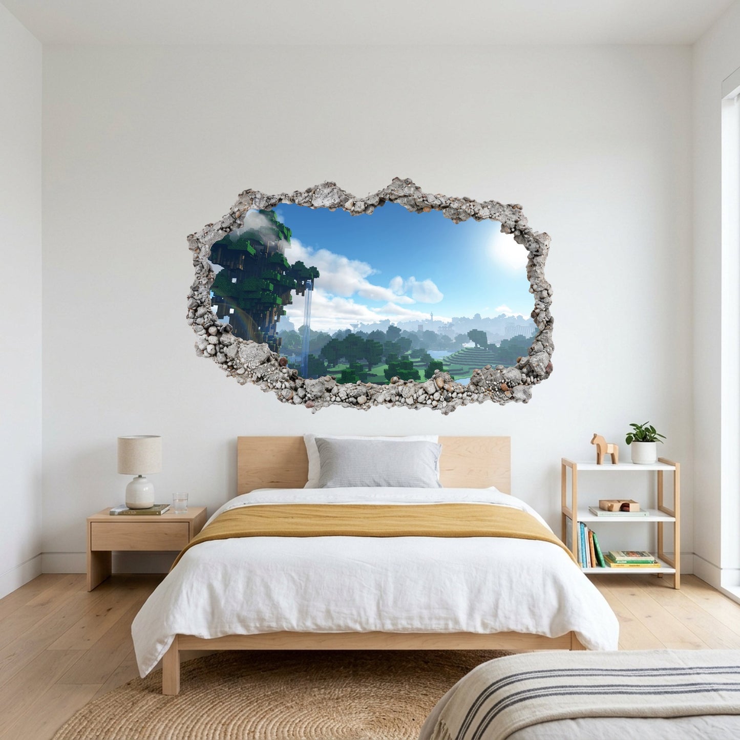 Minecraft Pixel Block World Nursery Wall Art Playroom Art Decal 149