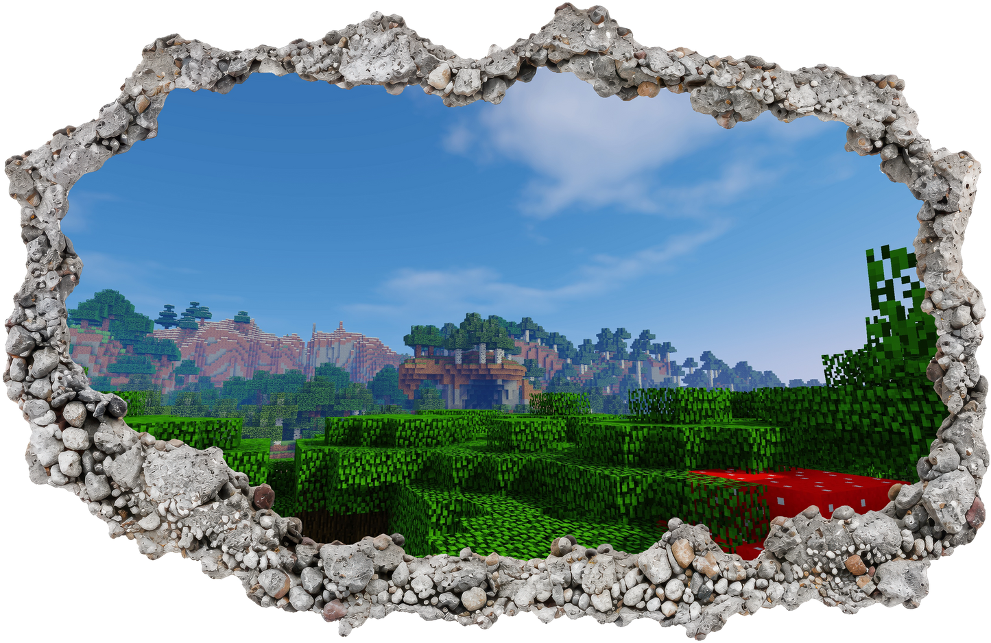 Minecraft Pixel Block World Nursery Wall Art Vinyl Mural 111