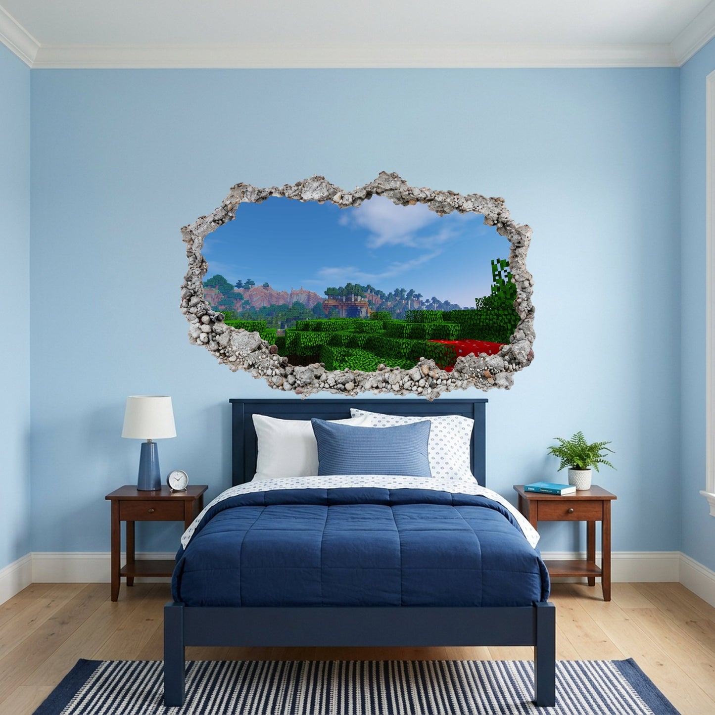 Minecraft Pixel Block World Nursery Wall Art Vinyl Mural 111
