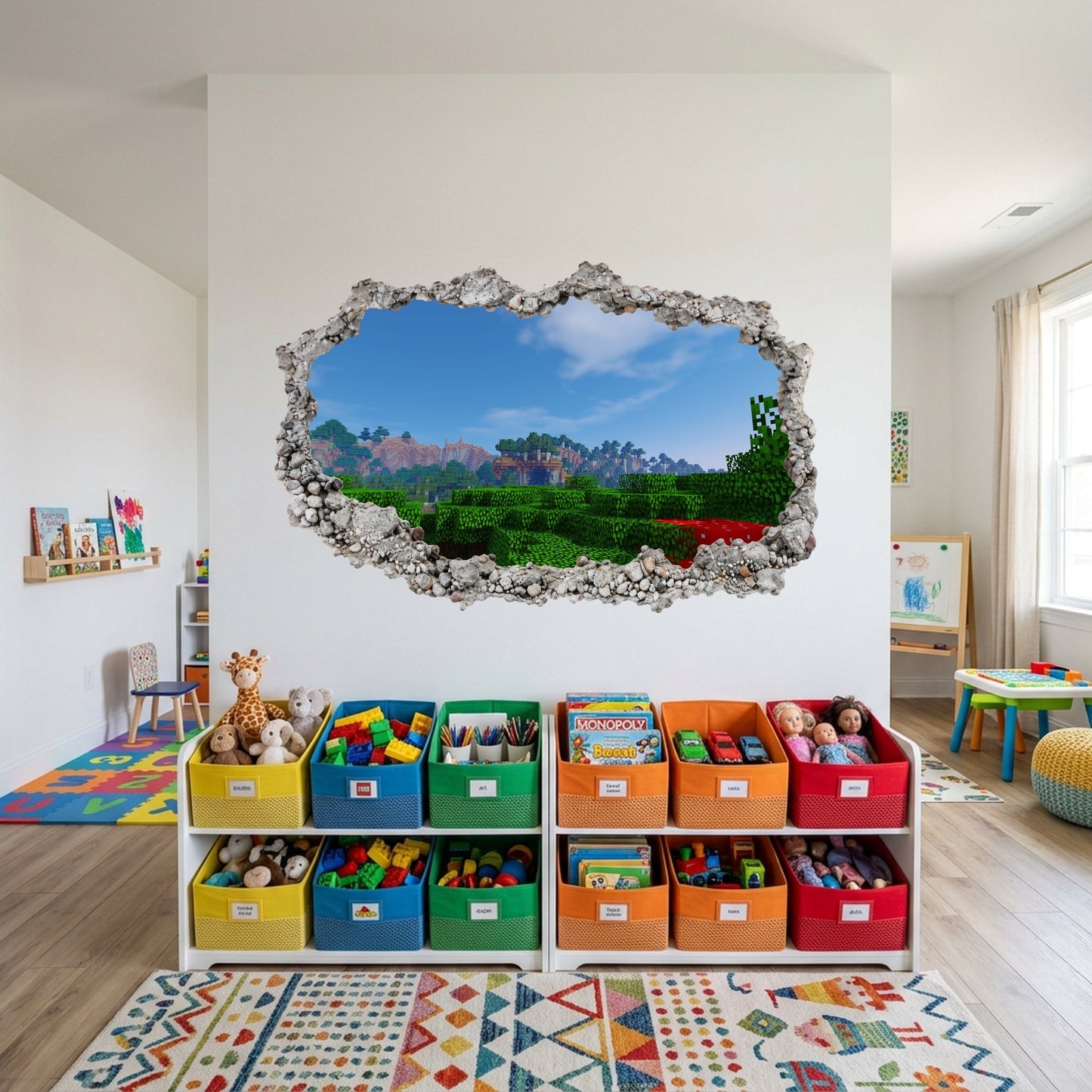 Minecraft Pixel Block World Nursery Wall Art Vinyl Mural 111