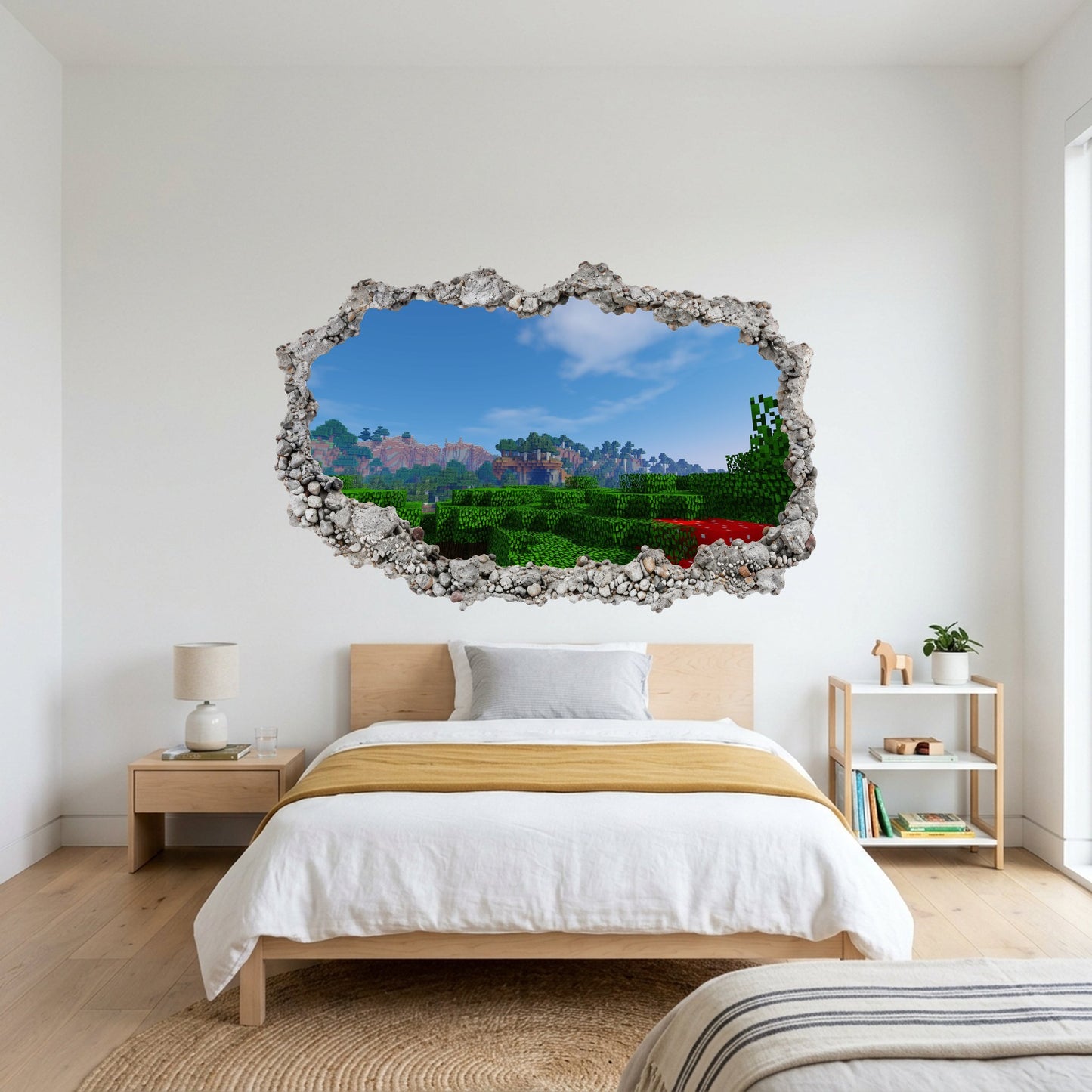 Minecraft Pixel Block World Nursery Wall Art Vinyl Mural 111