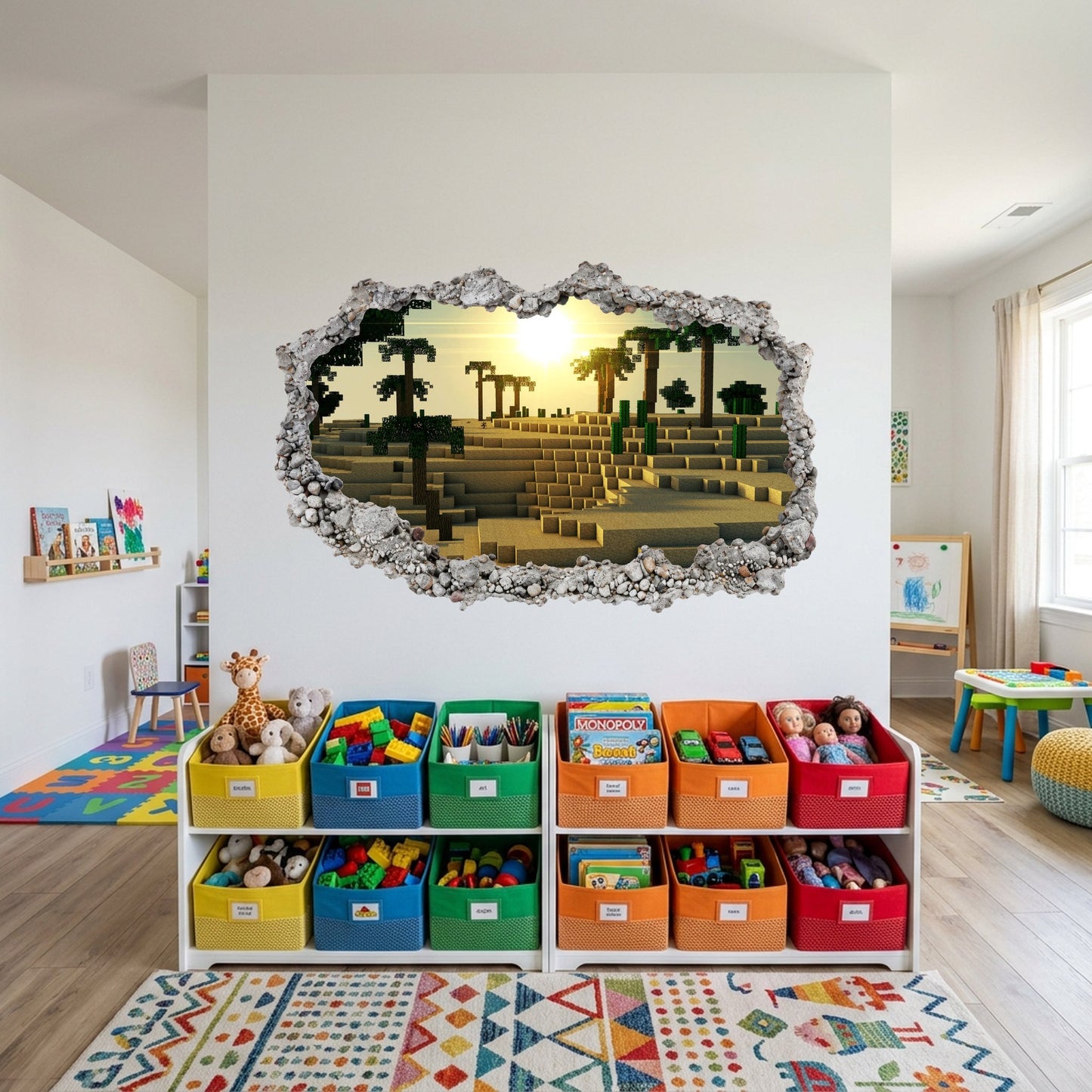 Minecraft Pixel Block World Playroom Art Decal Kids Room Decor 154