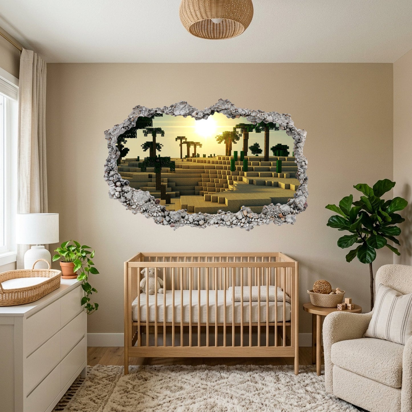 Minecraft Pixel Block World Playroom Art Decal Kids Room Decor 154
