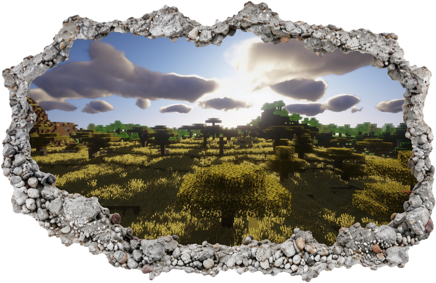 Minecraft Pixel Block World Smashed Brick Decal 3D Effect Sticker 112