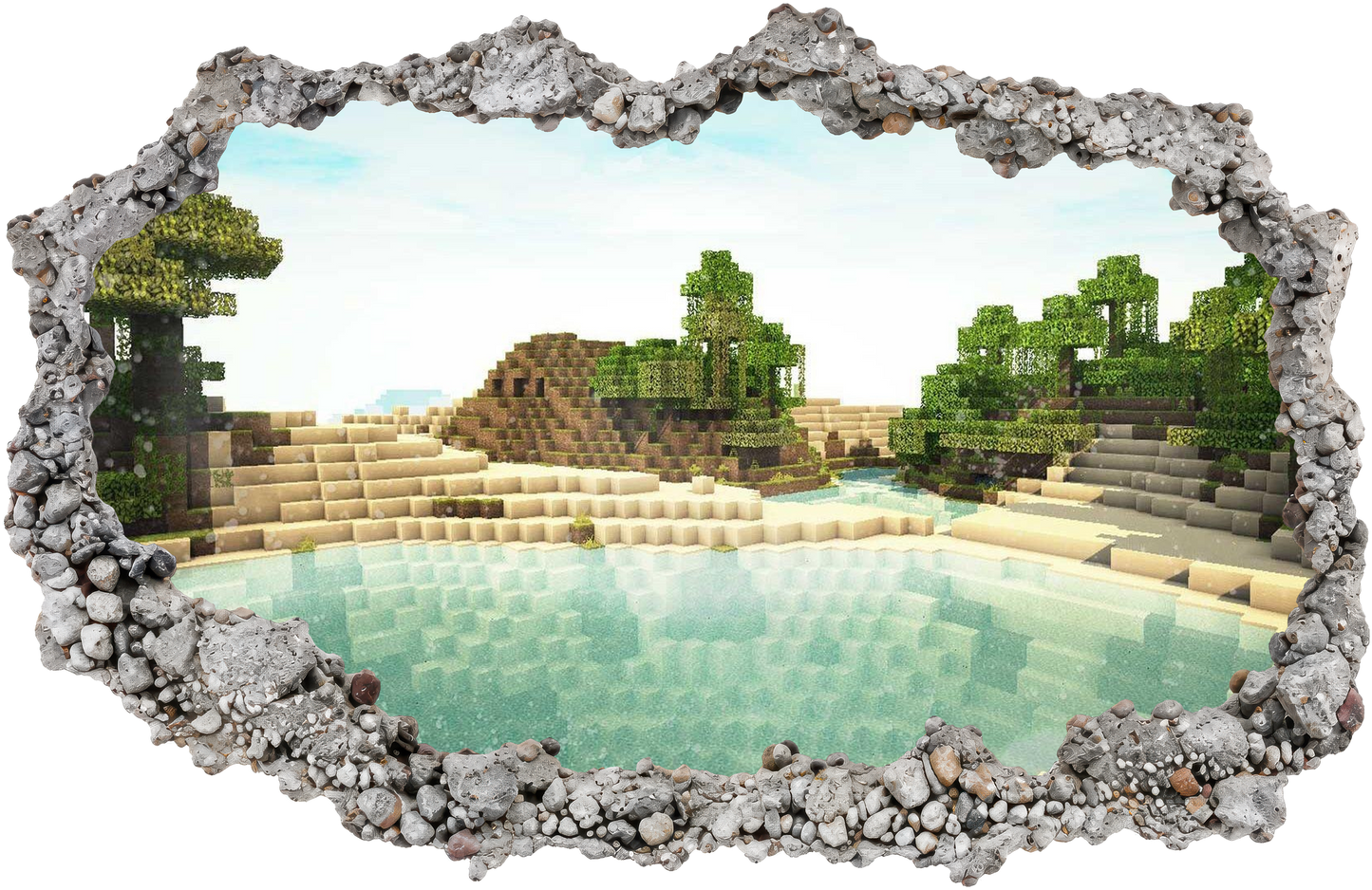 Minecraft Pixel Block World Smashed Brick Decal Wall Art Sticker 153