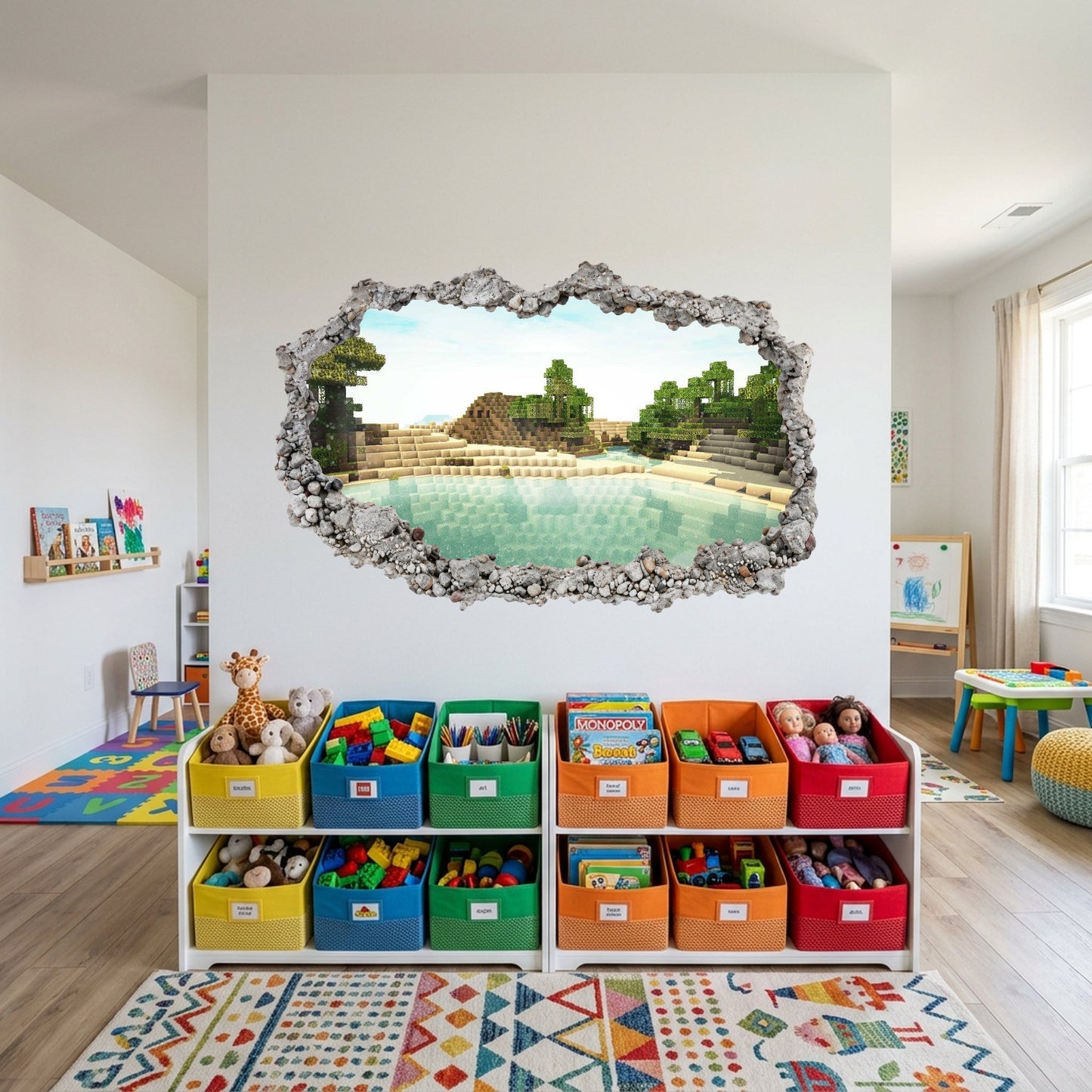 Minecraft Pixel Block World Smashed Brick Decal Wall Art Sticker 153