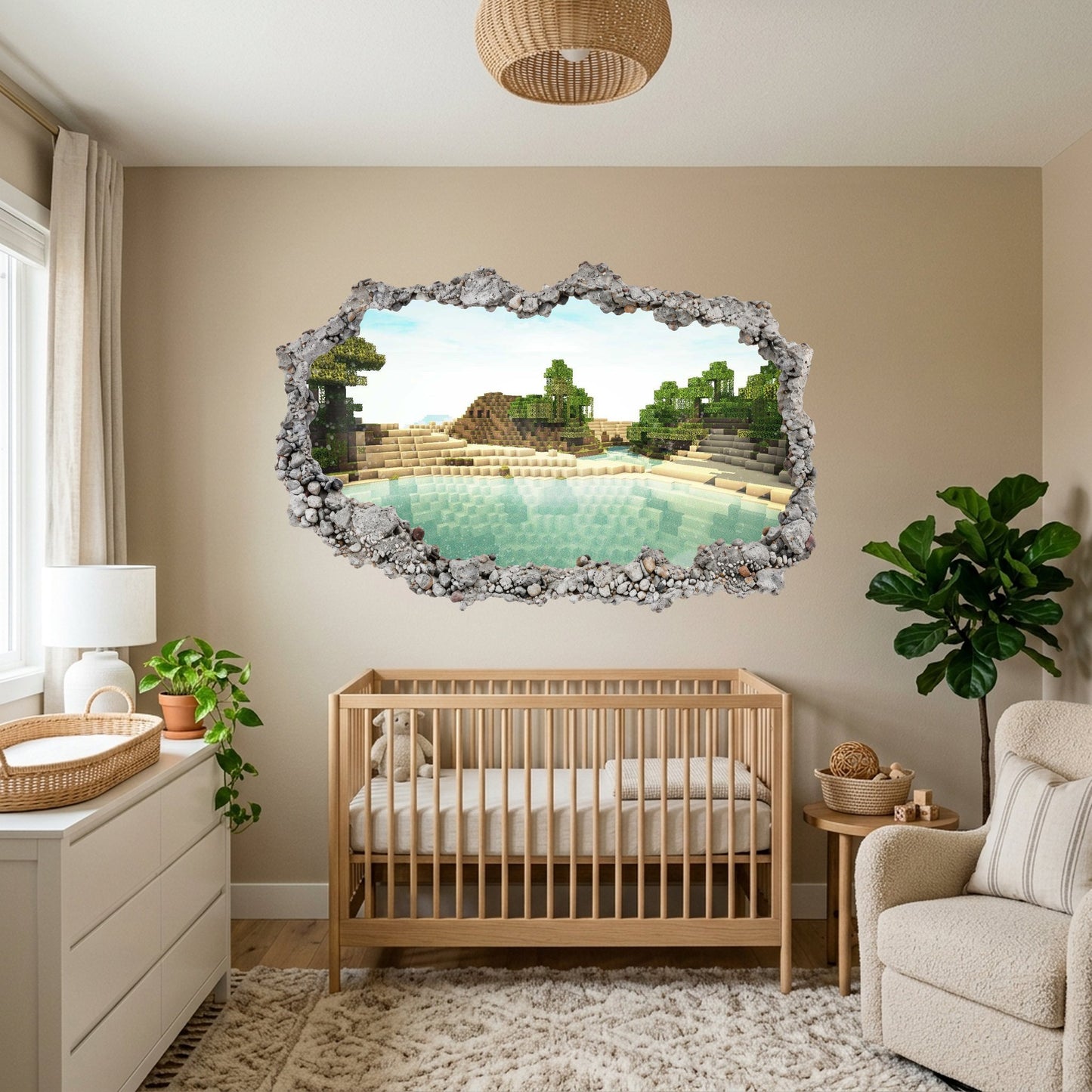 Minecraft Pixel Block World Smashed Brick Decal Wall Art Sticker 153