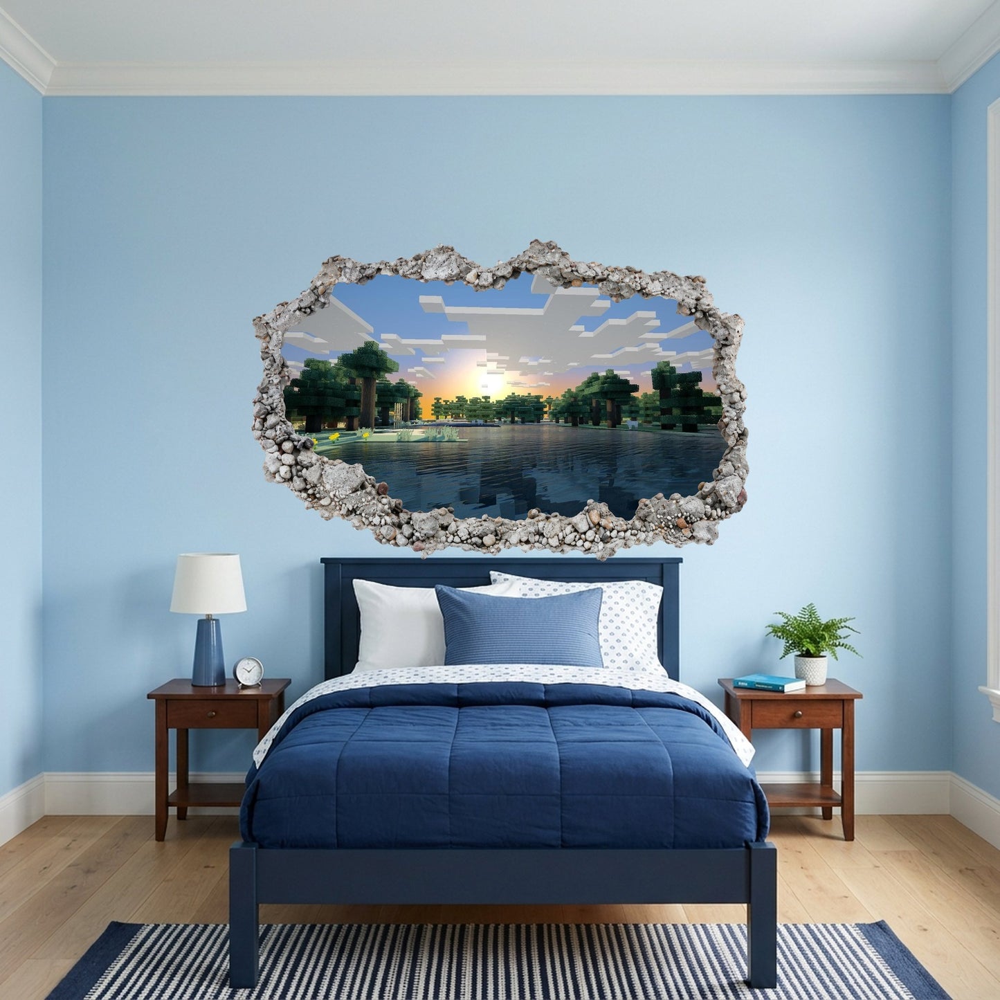 Minecraft Pixel Block World Vinyl Mural Bedroom Decor 108