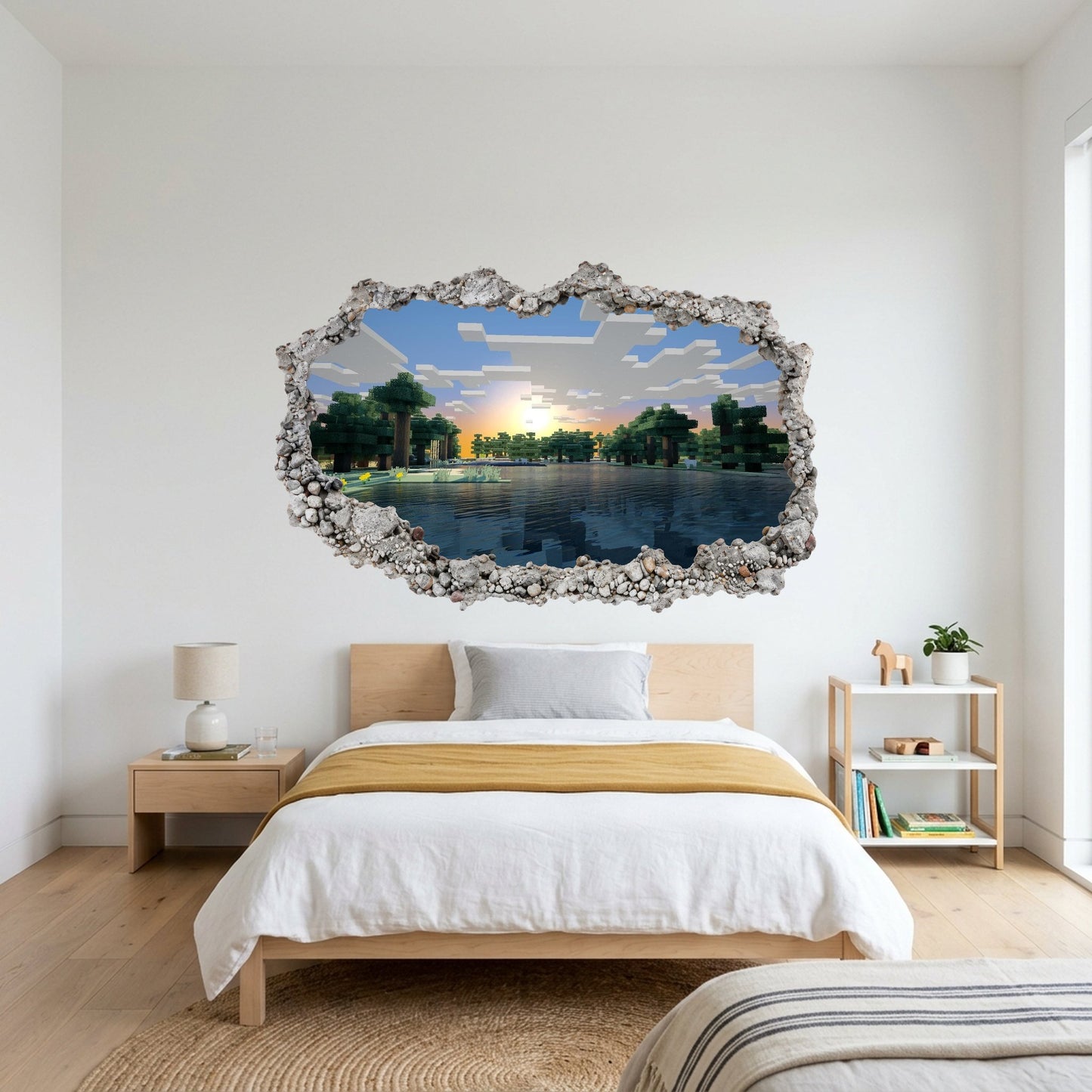 Minecraft Pixel Block World Vinyl Mural Bedroom Decor 108