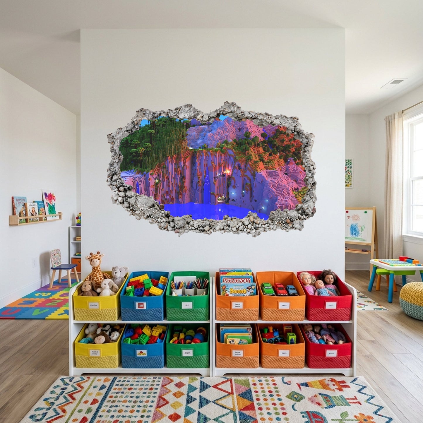 Minecraft Steve Creepers 3D Effect Sticker Bedroom Decor 139