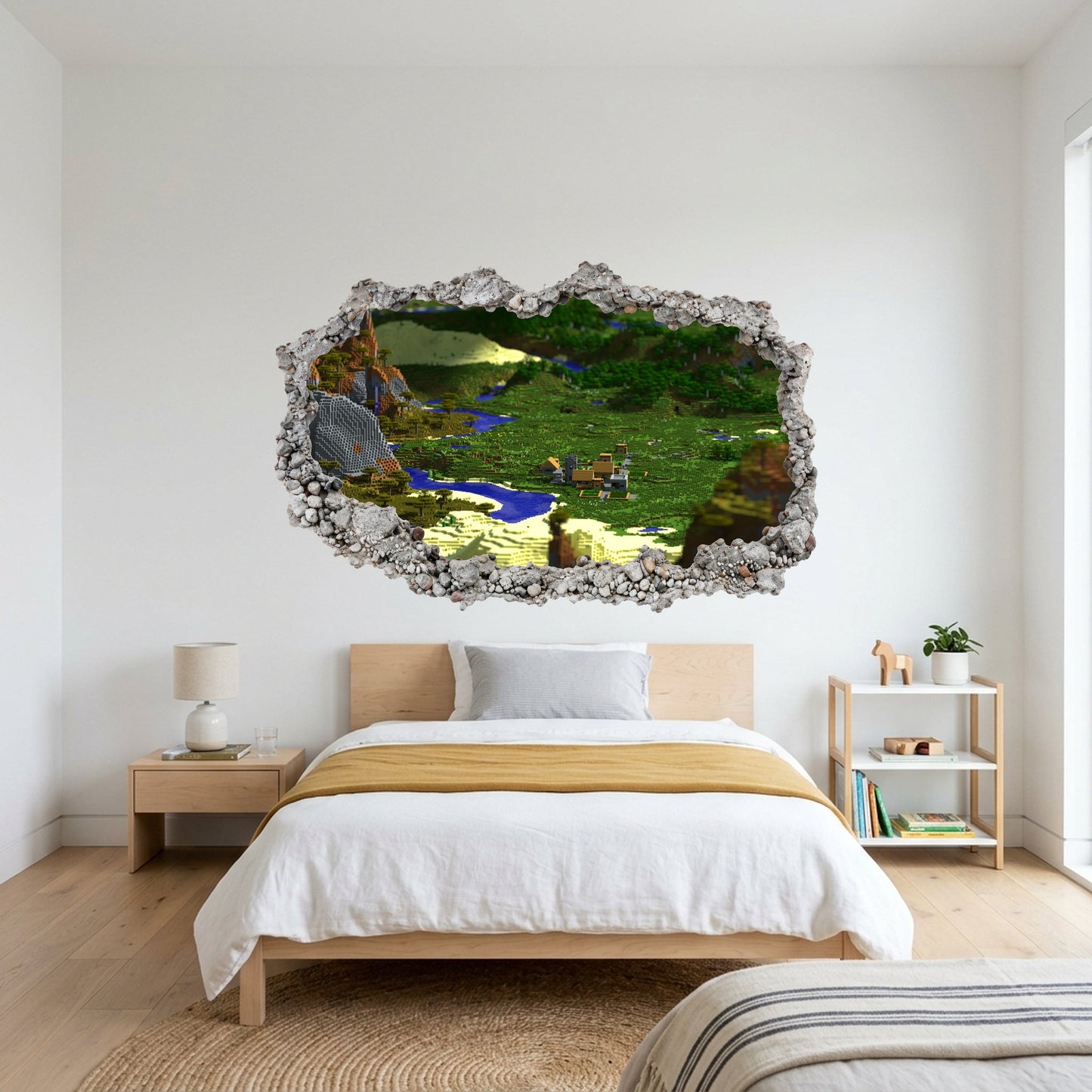 Minecraft Steve Creepers 3D Smashed Wall Decal Wall Art Sticker 136