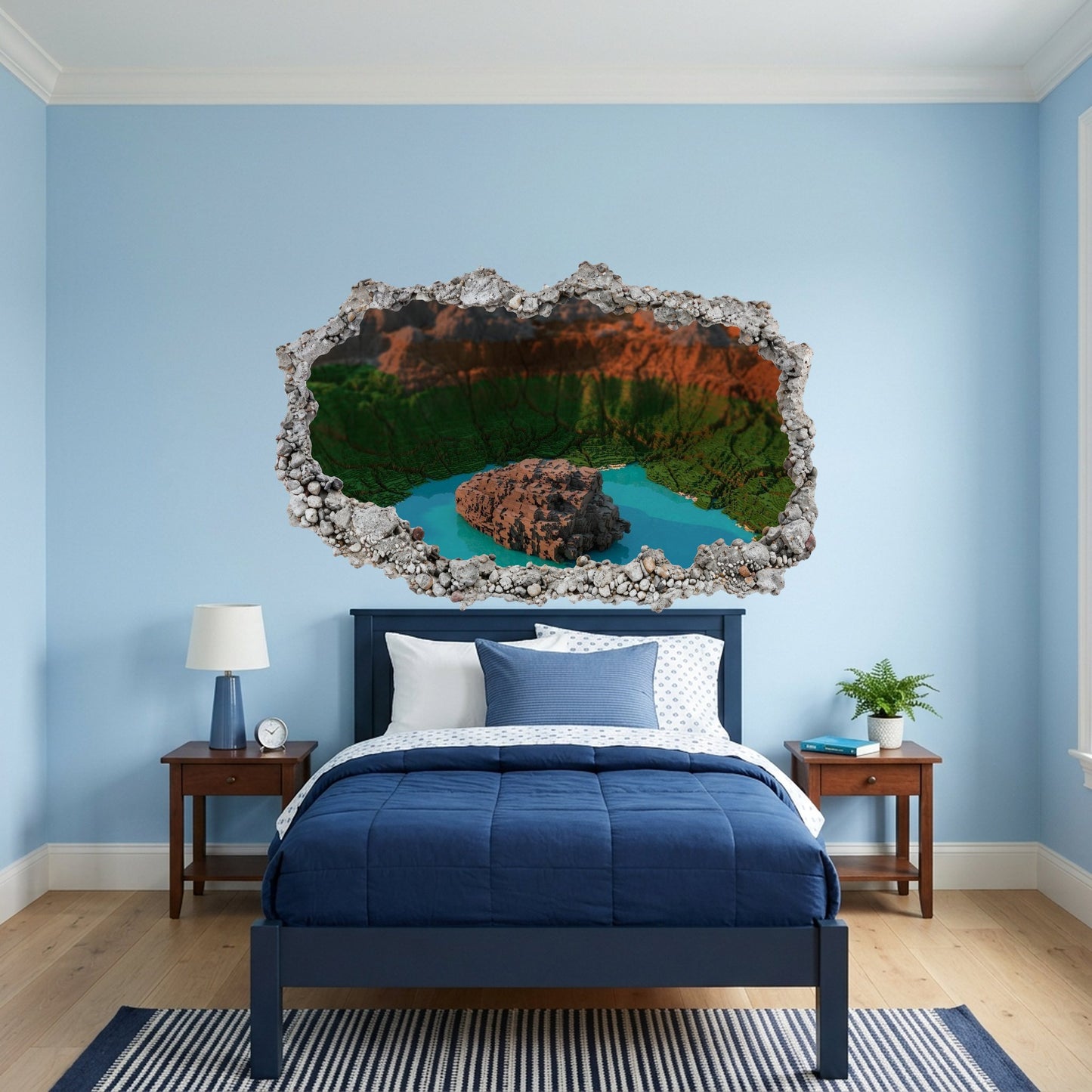 Minecraft Steve Creepers Bedroom Decor 3D Effect Sticker 113