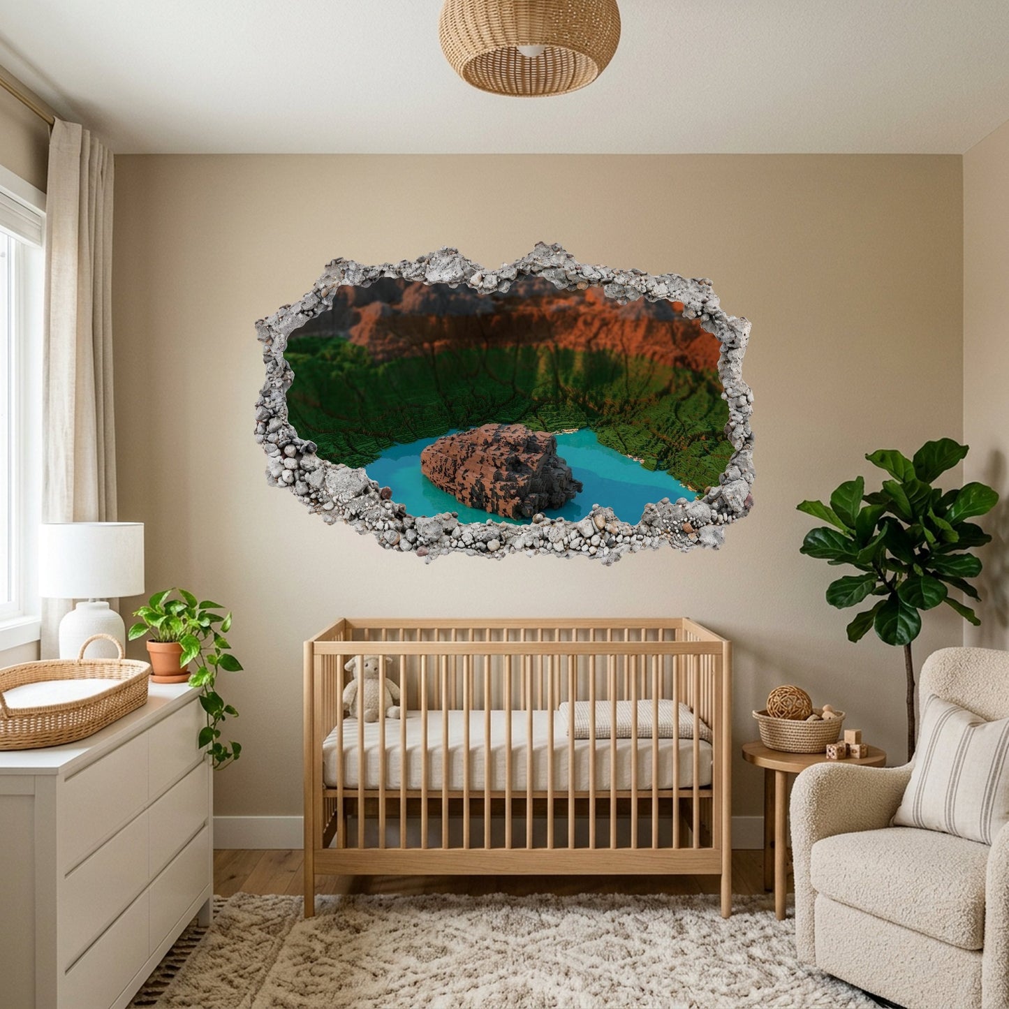 Minecraft Steve Creepers Bedroom Decor 3D Effect Sticker 113