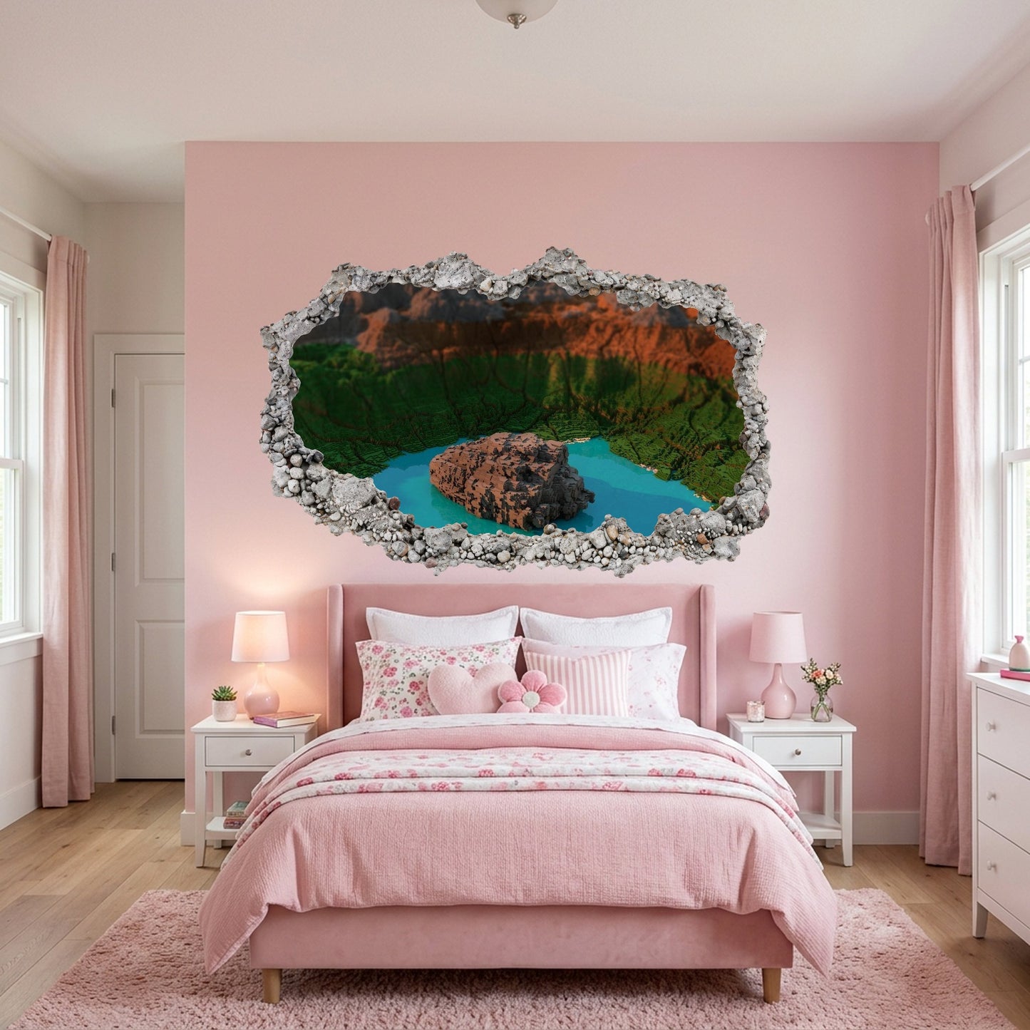 Minecraft Steve Creepers Bedroom Decor 3D Effect Sticker 113