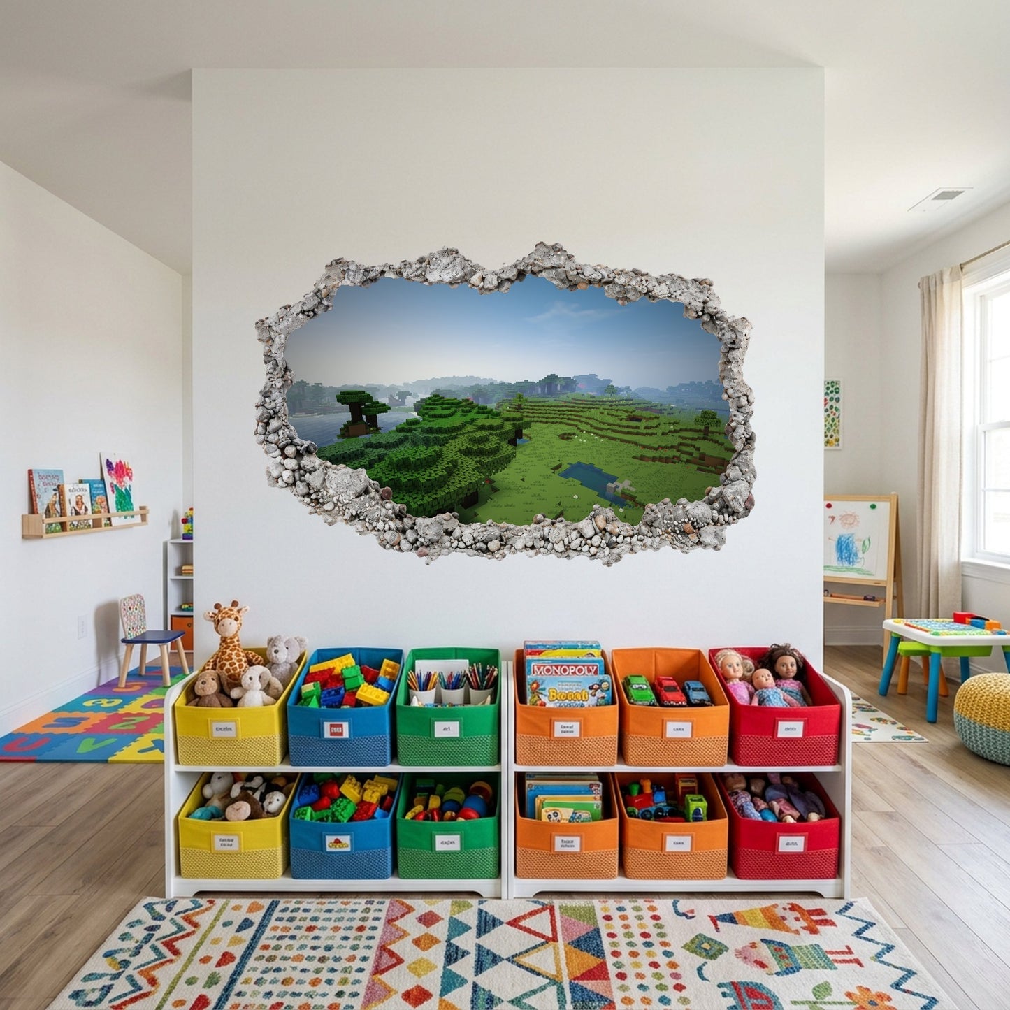 Minecraft Steve Creepers Nursery Wall Art Vinyl Mural 115