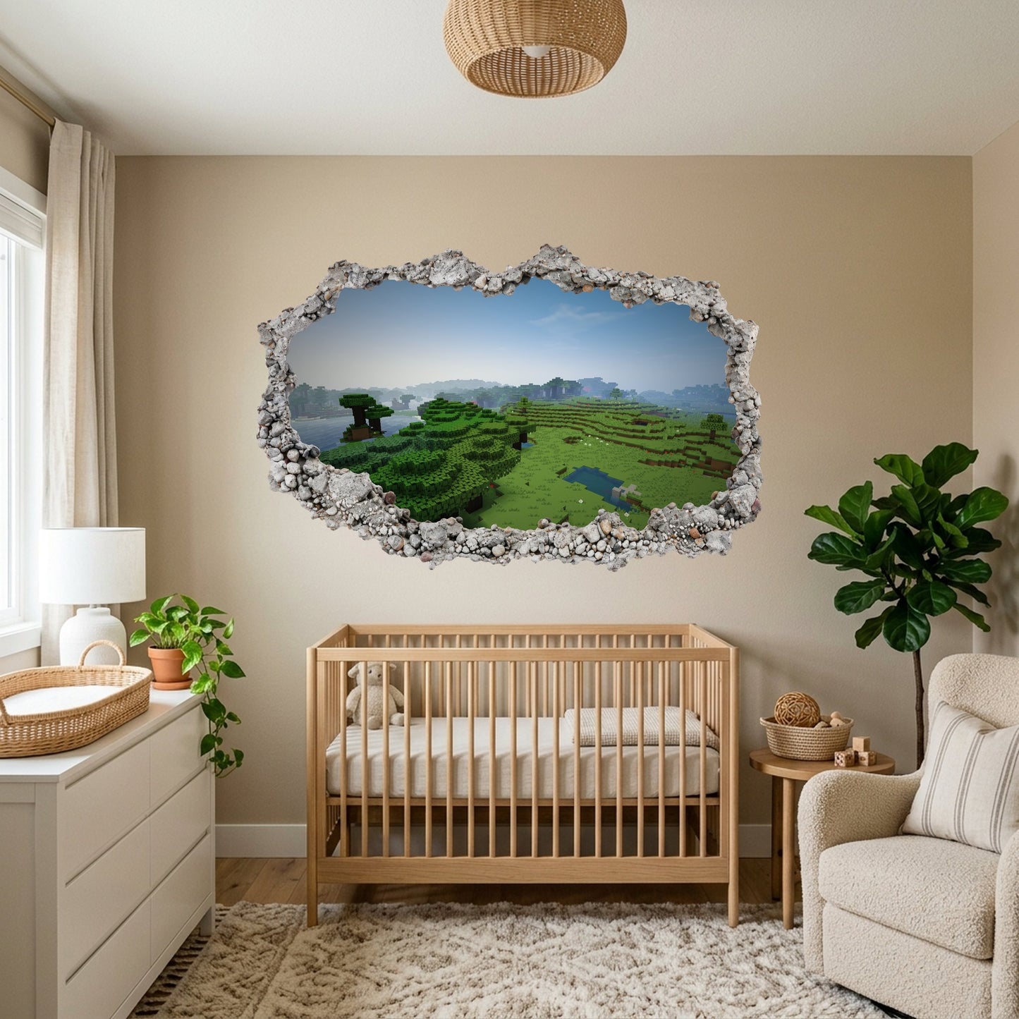 Minecraft Steve Creepers Nursery Wall Art Vinyl Mural 115