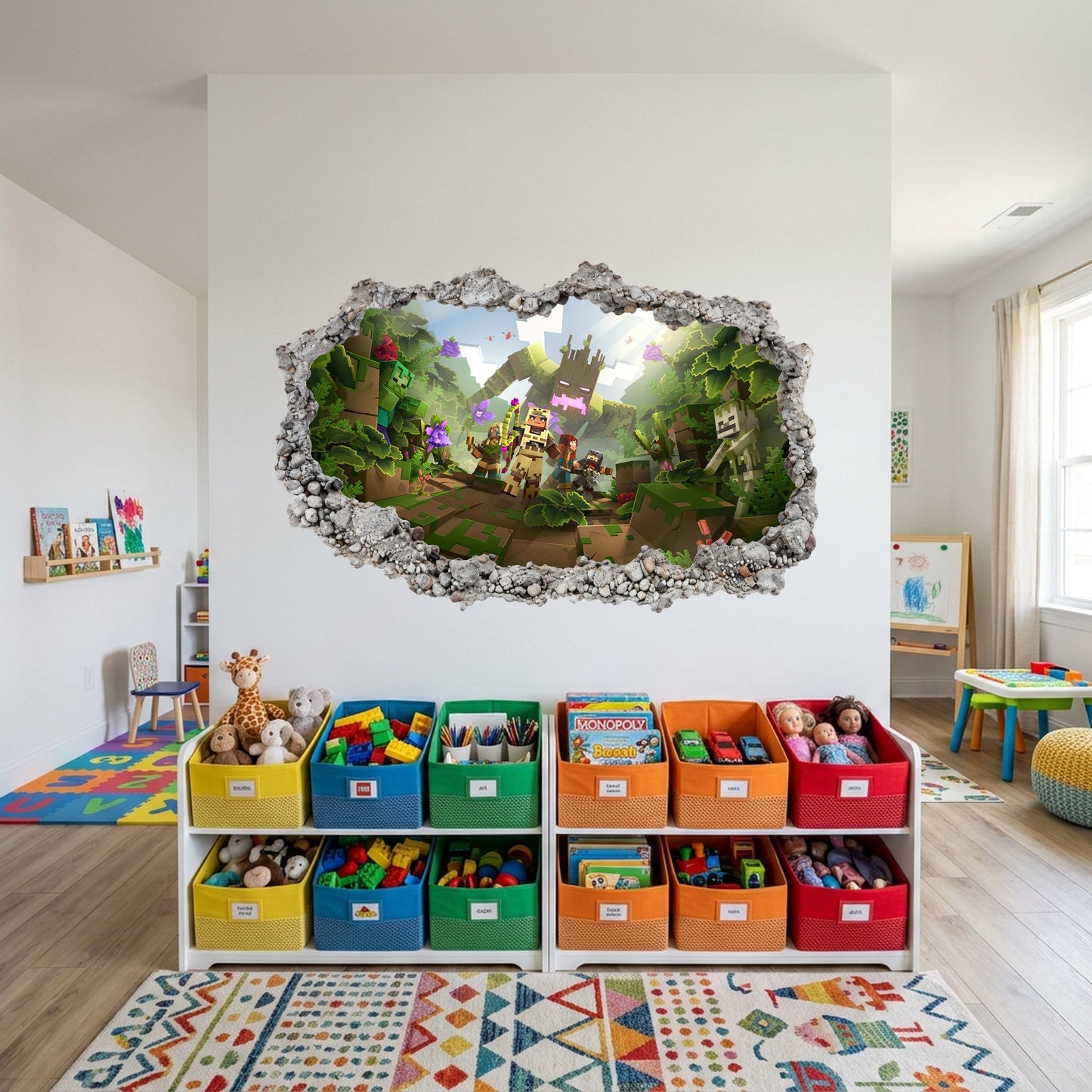 Minecraft Steve Creepers Nursery Wall Art Vinyl Mural 134