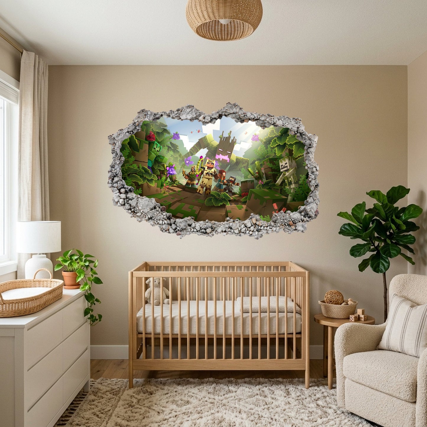 Minecraft Steve Creepers Nursery Wall Art Vinyl Mural 134