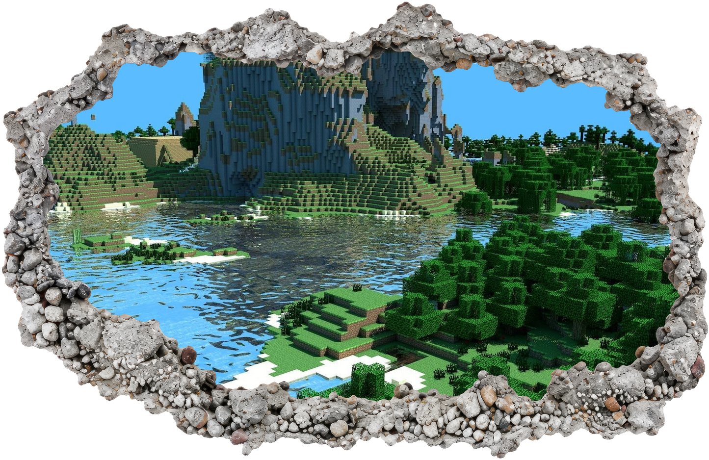 Minecraft Steve Creepers Vinyl Mural 3D Smashed Wall Decal 121