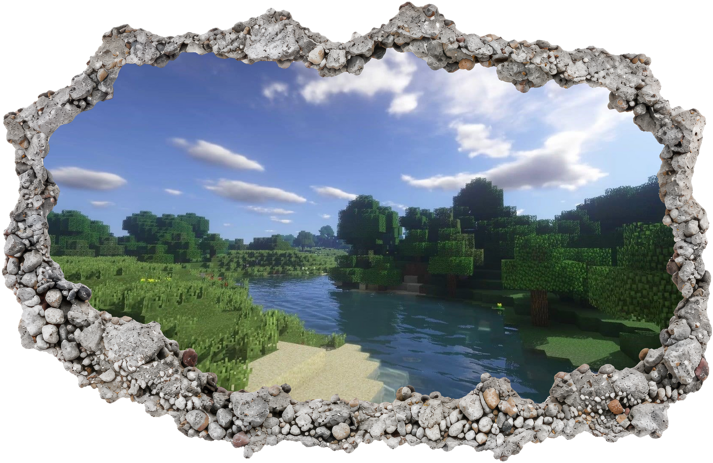 Minecraft Steve Creepers Vinyl Mural 3D Smashed Wall Decal 144