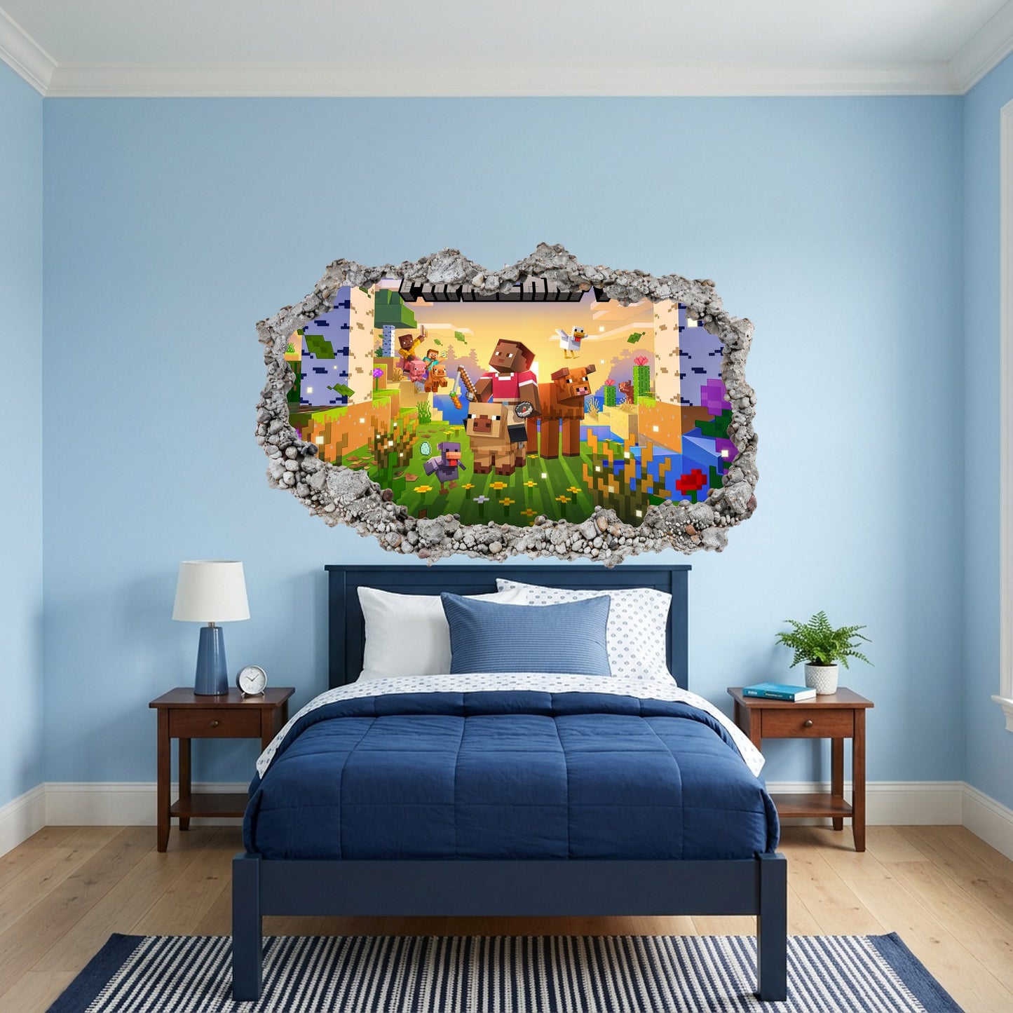 Minecraft Video Game 3D Wall Hole Decal Bedroom Decor 150