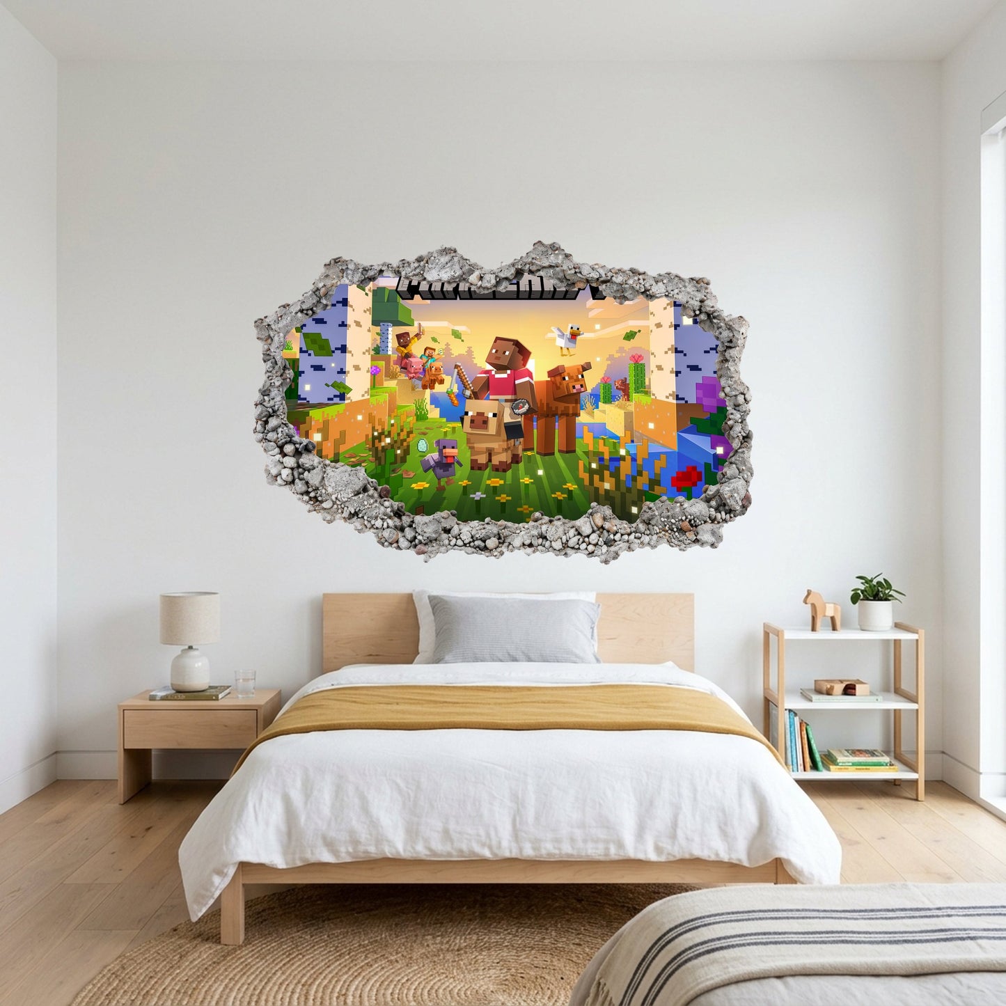 Minecraft Video Game 3D Wall Hole Decal Bedroom Decor 150