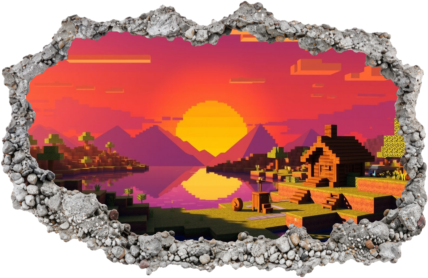 Minecraft Video Game 3D Wall Hole Decal Nursery Wall Art 140