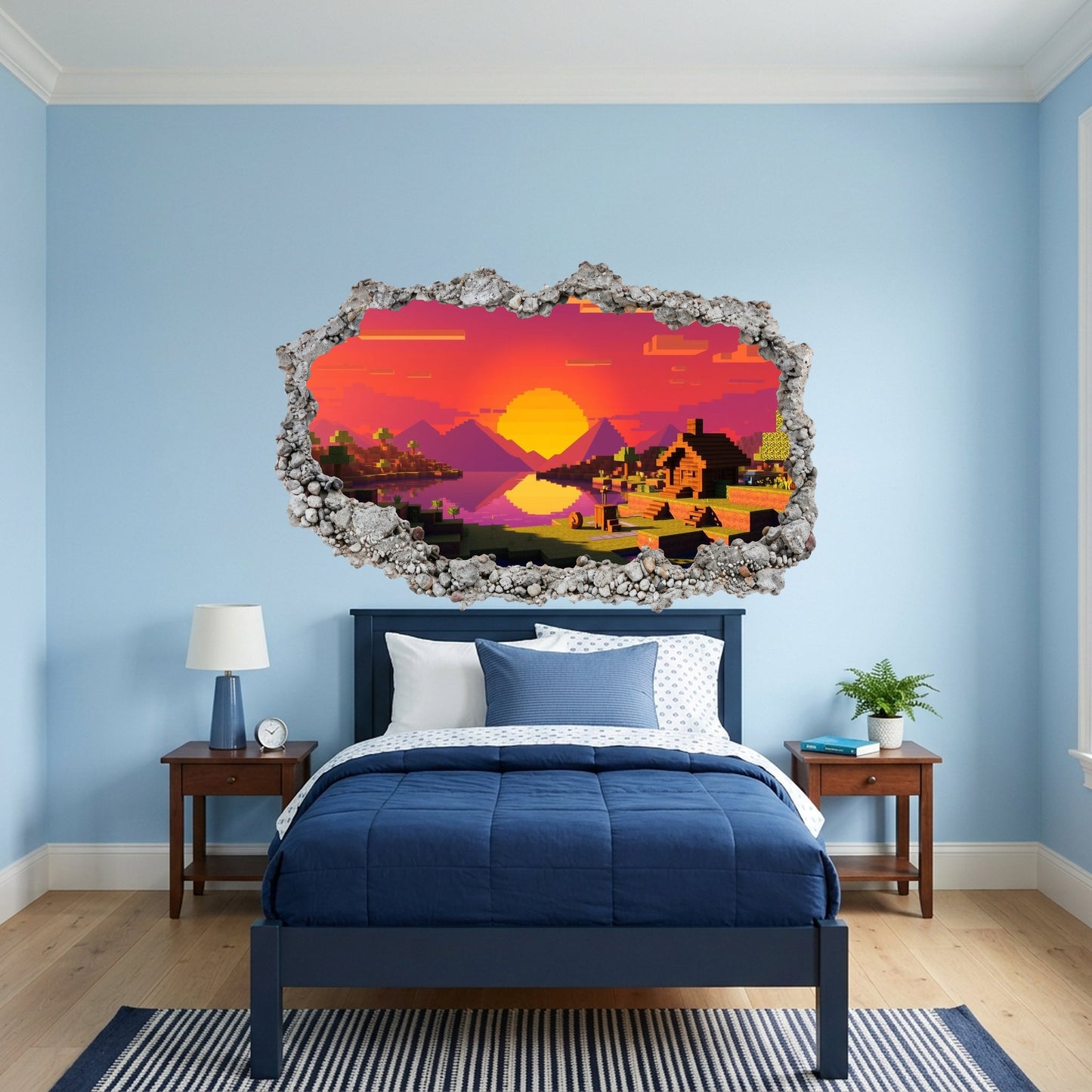 Minecraft Video Game 3D Wall Hole Decal Nursery Wall Art 140