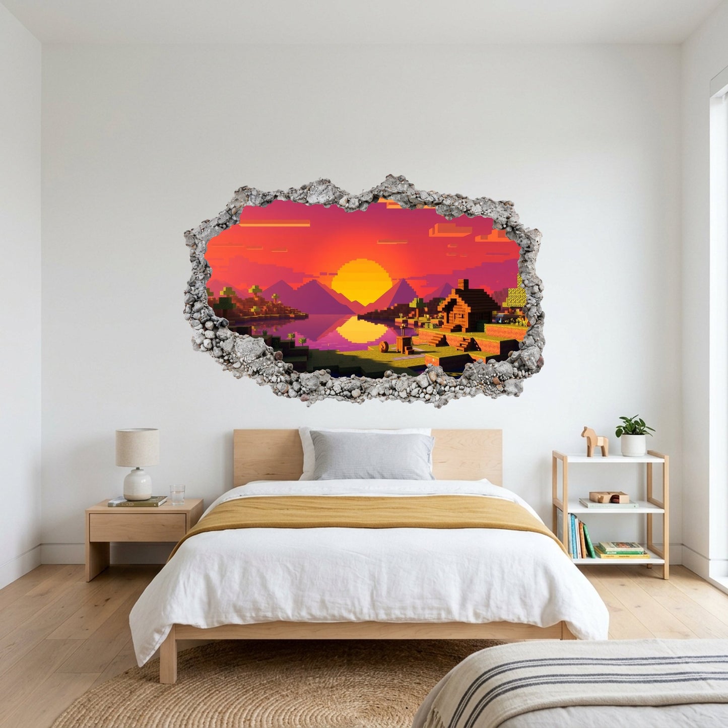 Minecraft Video Game 3D Wall Hole Decal Nursery Wall Art 140