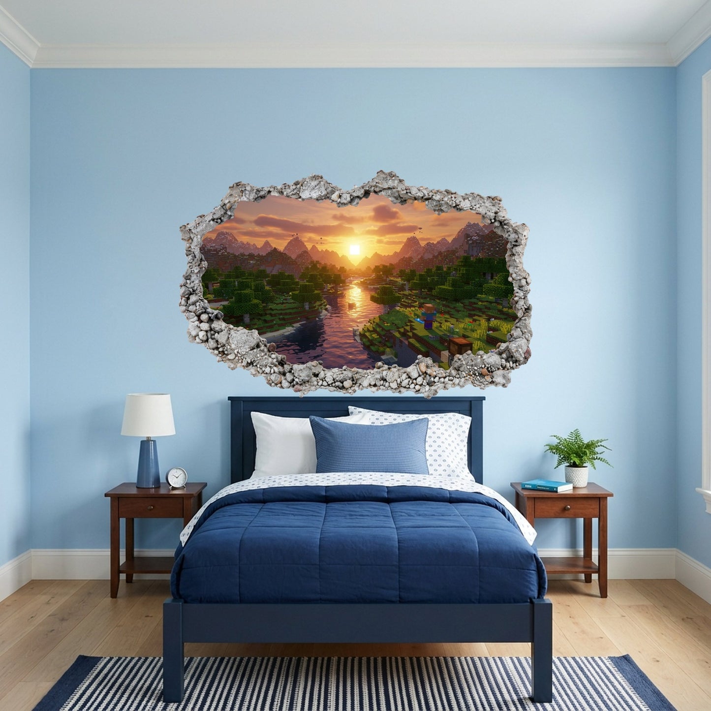 Minecraft Video Game 3D Wall Hole Decal Wall Art Sticker 155