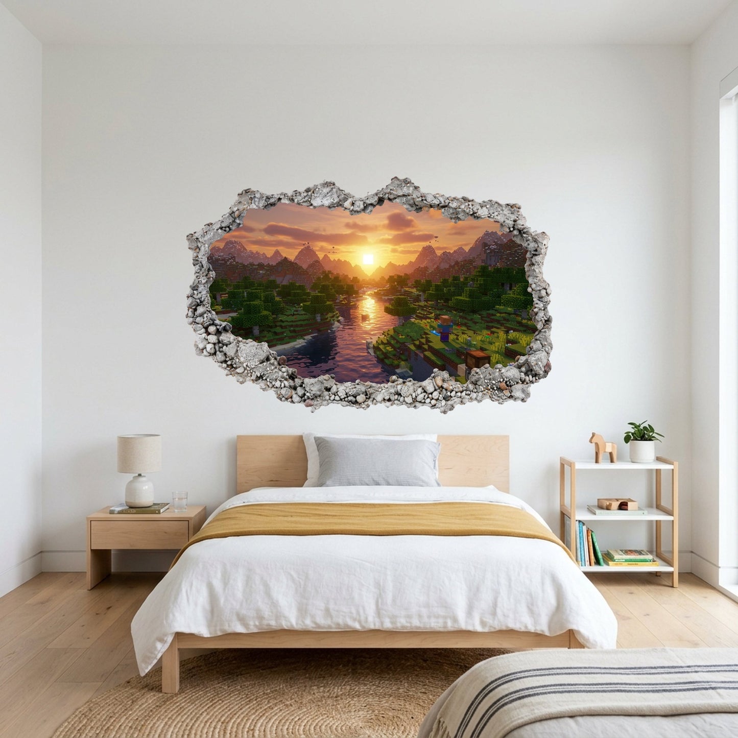Minecraft Video Game 3D Wall Hole Decal Wall Art Sticker 155