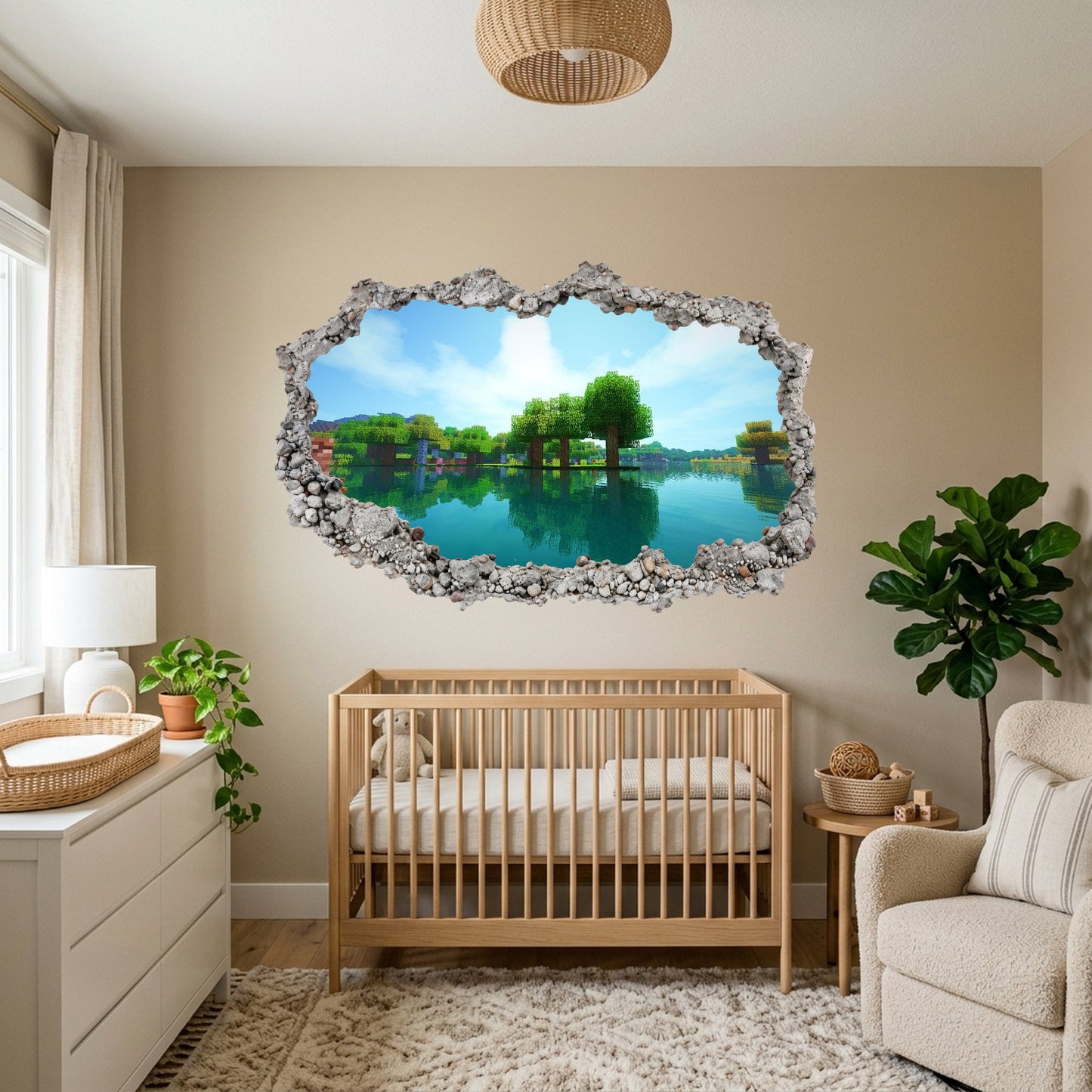 Minecraft Video Game Kids Room Decor 3D Effect Sticker 110