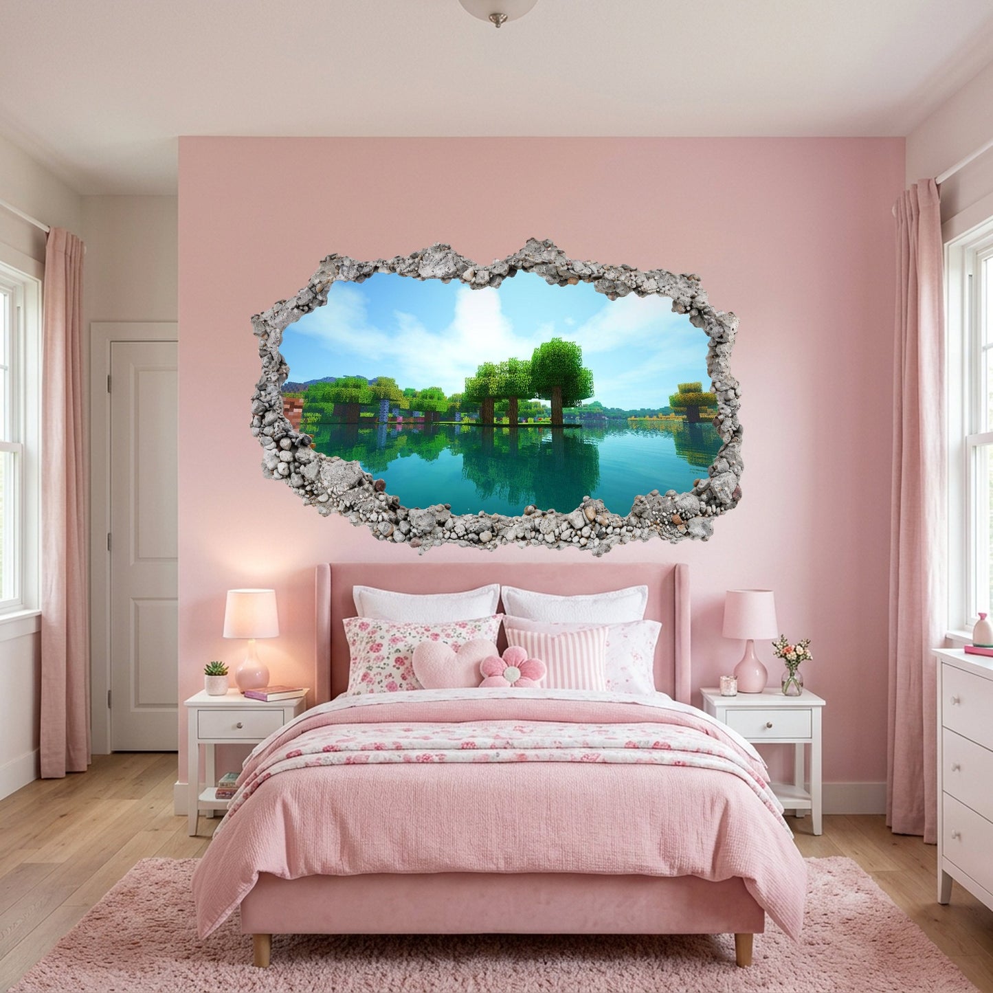 Minecraft Video Game Kids Room Decor 3D Effect Sticker 110