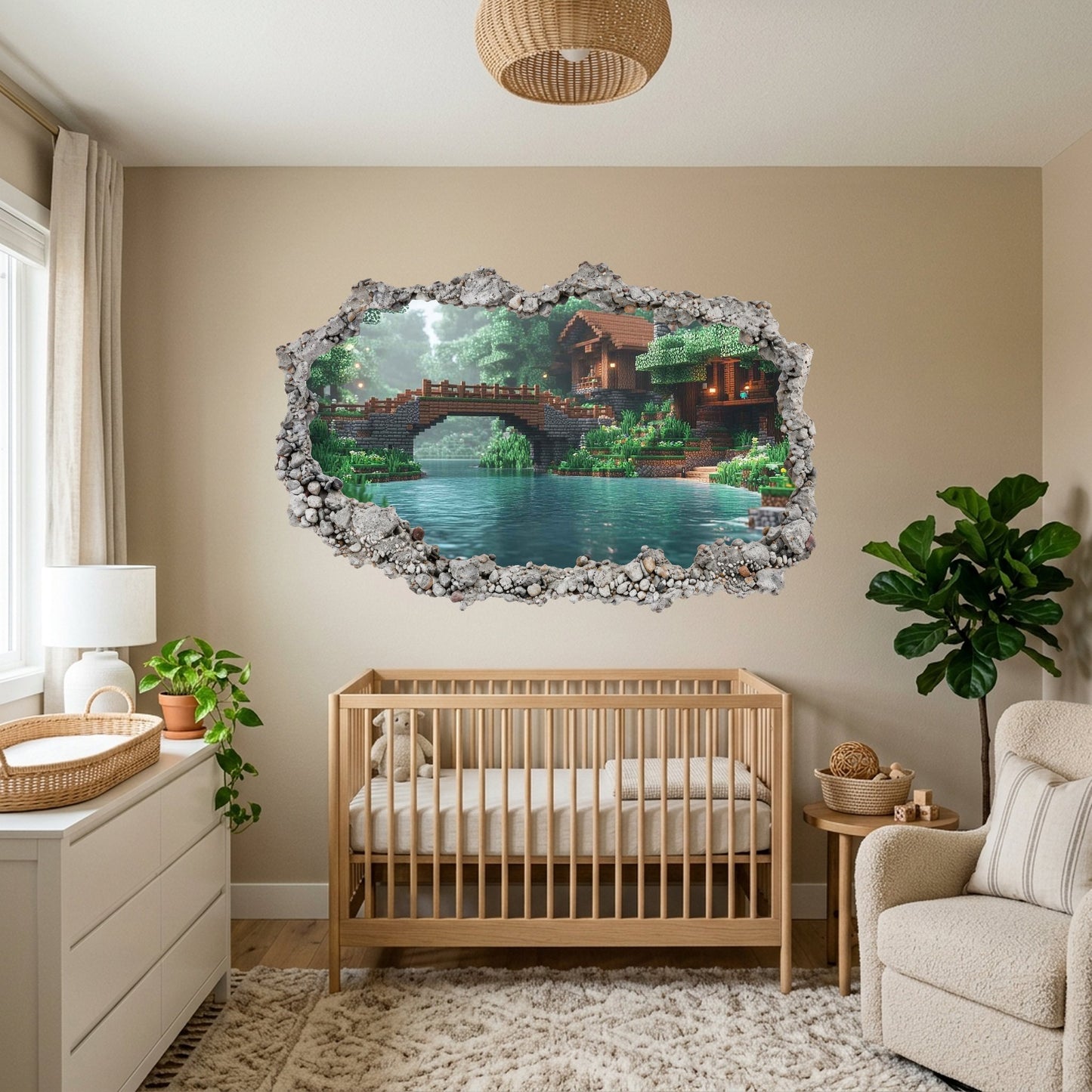 Minecraft Video Game Playroom Art Decal Vinyl Mural 147