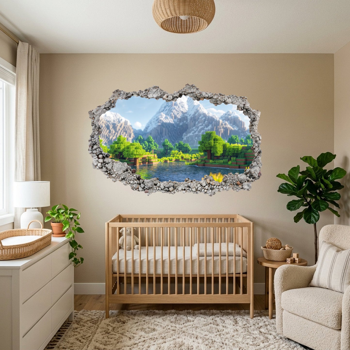 Minecraft Video Game Smashed Brick Decal Wall Art Sticker 159
