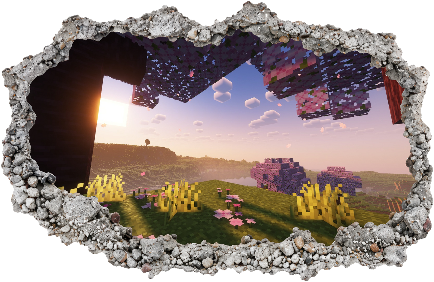 Minecraft Video Game Vinyl Mural 3D Effect Sticker 124