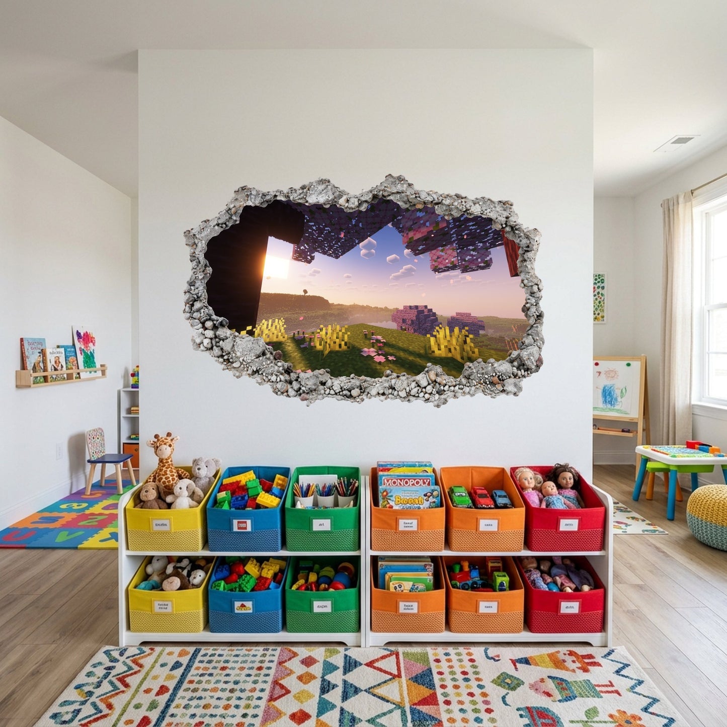 Minecraft Video Game Vinyl Mural 3D Effect Sticker 124